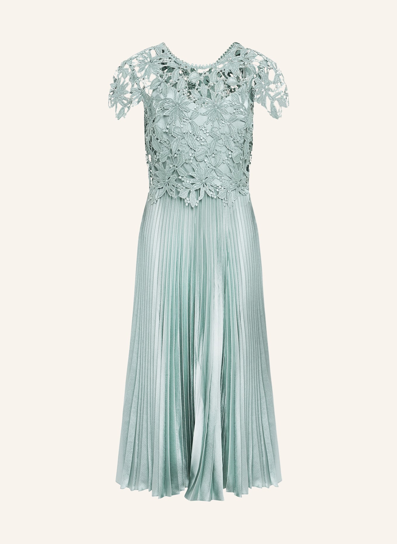 Phase Eight Satin dress DANA with pleats and lace, Color: MINT (Image 1)