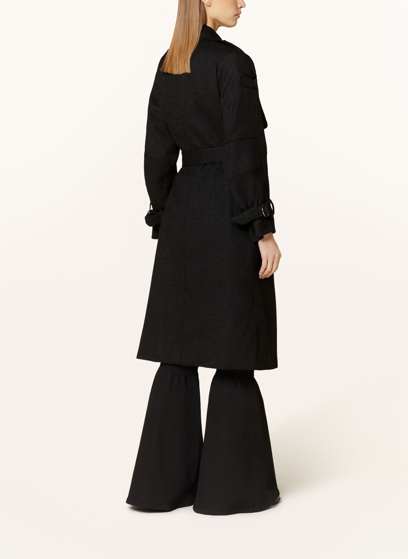 maje Tweed-Mantel, Farbe: SCHWARZ (Bild 3)