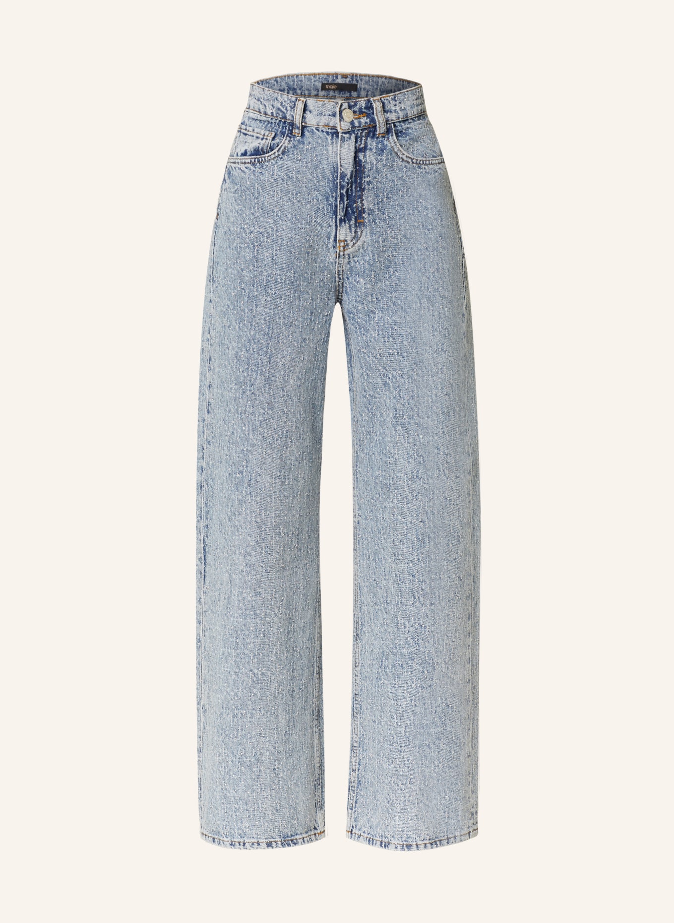maje Straight Jeans mit Schmucksteinen, Farbe: BLAU (Bild 1)