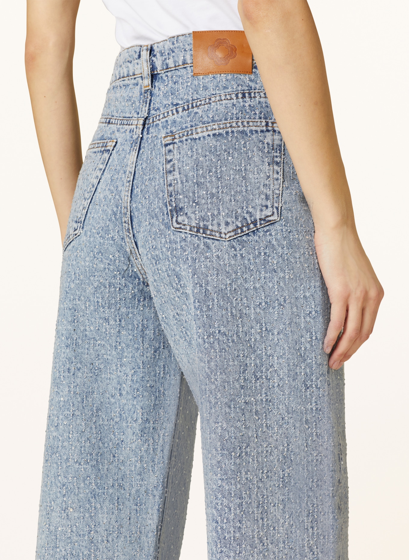 maje Straight Jeans mit Schmucksteinen, Farbe: BLAU (Bild 5)