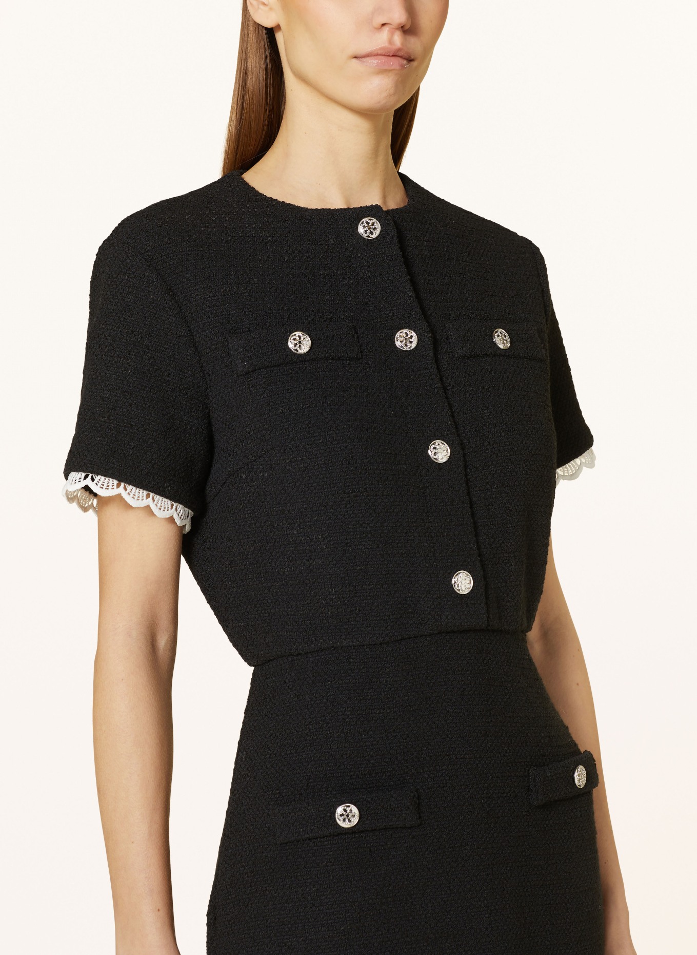 maje Tweed-Kleid, Farbe: WEISS (Bild 4)