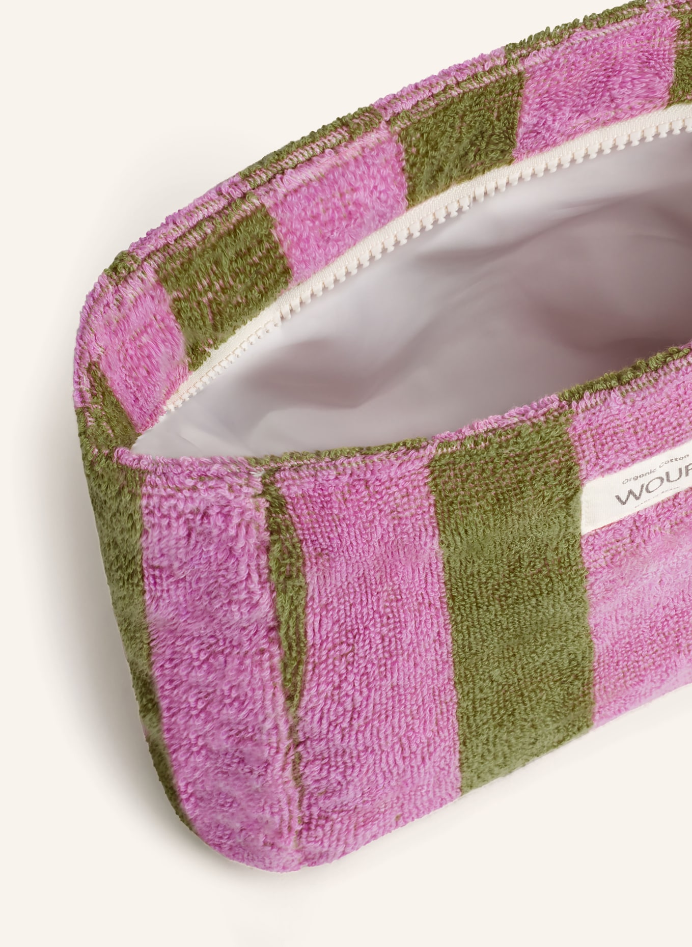 WOUF Makeup bag MENORCA, Color: OLIVE/ PINK (Image 3)