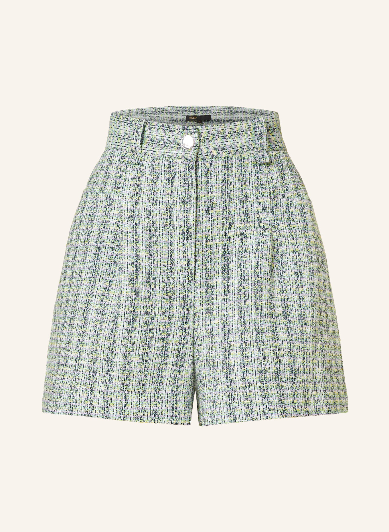 maje Tweed-Shorts mit Glitzergarn, Farbe: GRÜN/ HELLLILA/ HELLGELB (Bild 1)