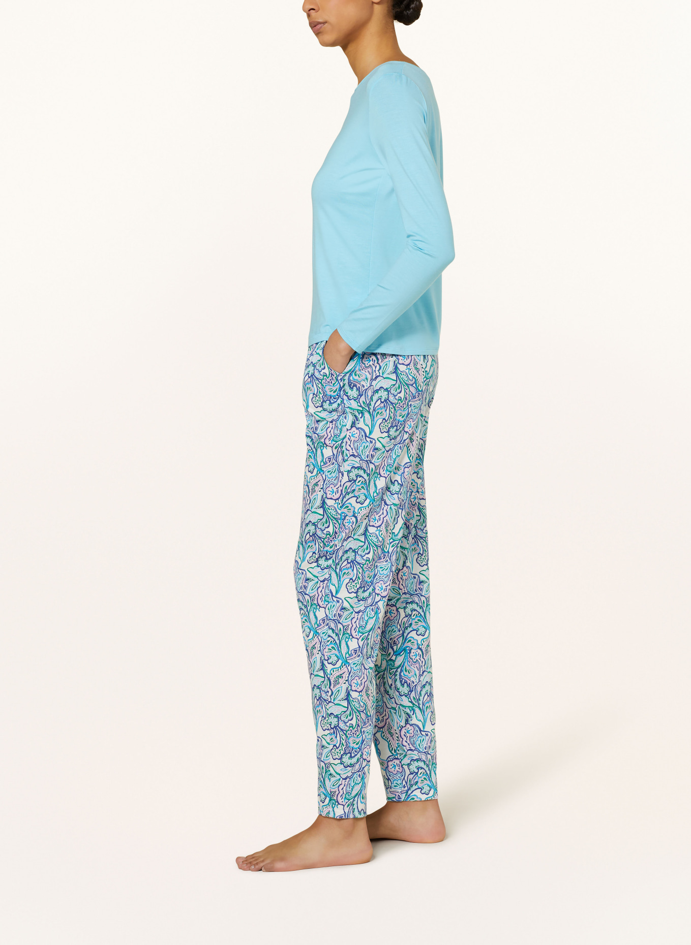 CALIDA Pajama pants FAVOURITES ENERGY, Color: WHITE/ BLUE/ GREEN (Image 4)