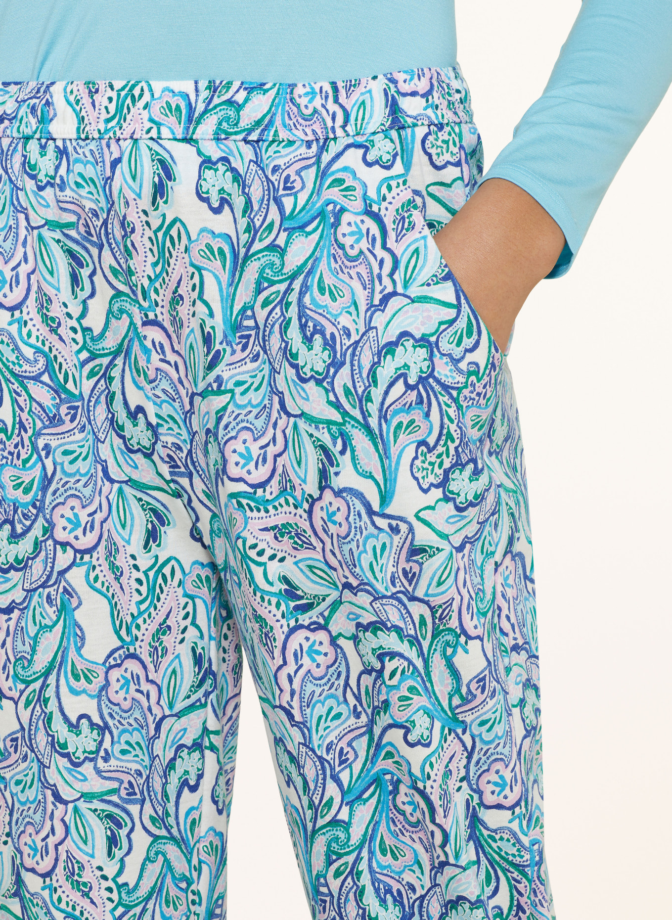 CALIDA Pajama pants FAVOURITES ENERGY, Color: WHITE/ BLUE/ GREEN (Image 5)