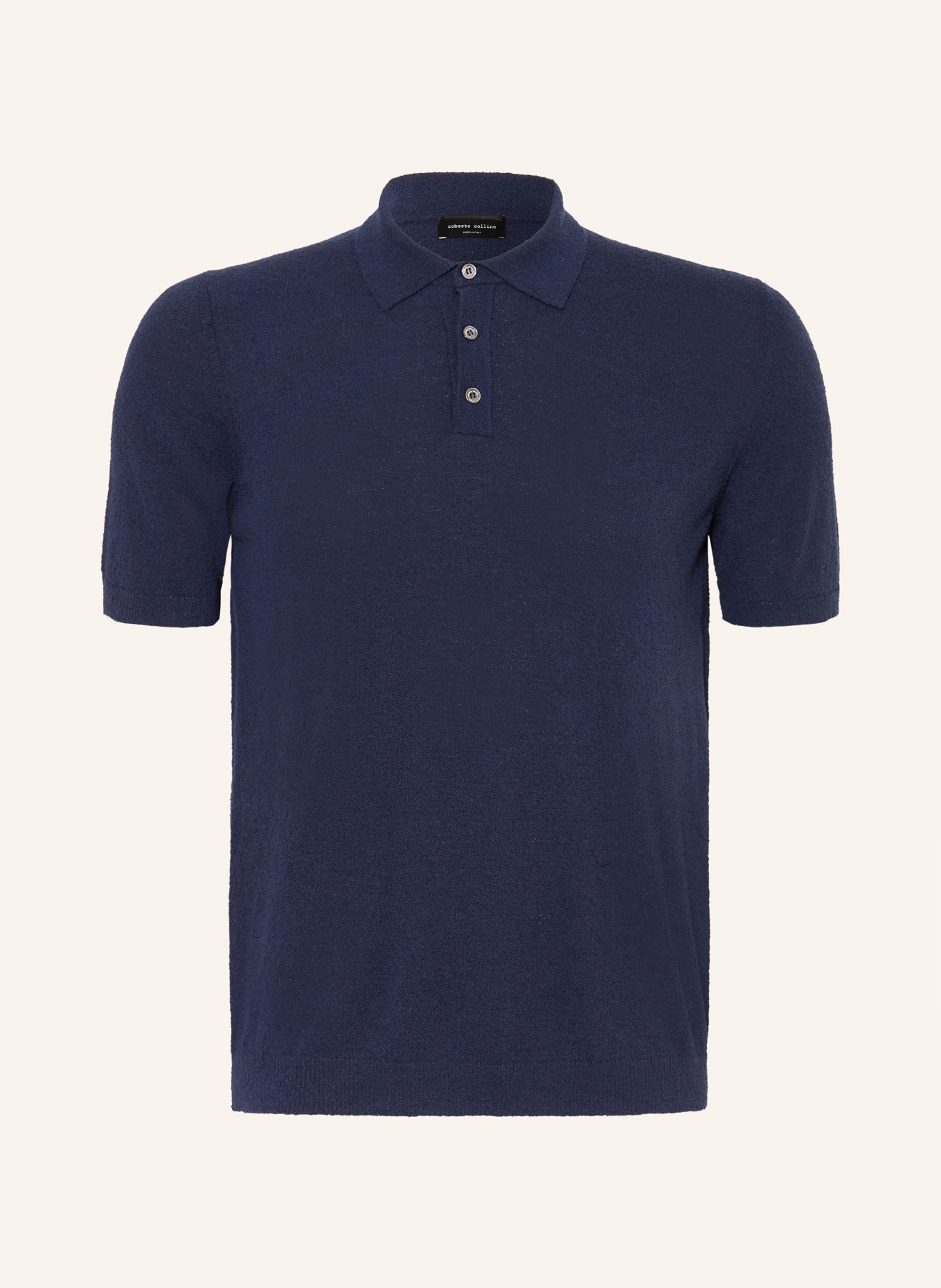 roberto collina Frottee-Poloshirt, Farbe: DUNKELBLAU (Bild 1)