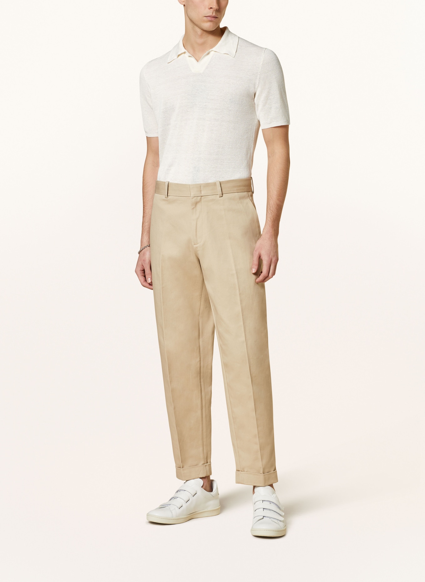 roberto collina Knitted polo shirt made of linen, Color: CREAM (Image 2)