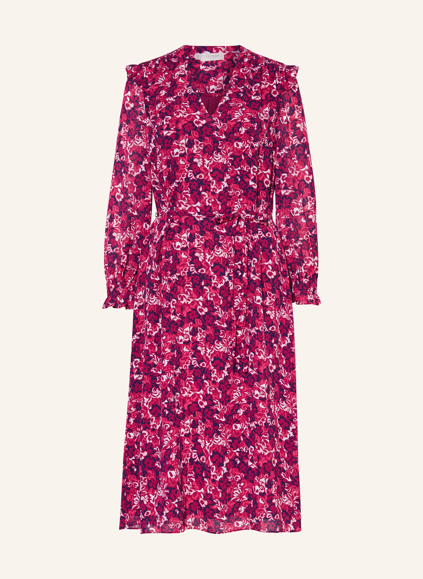 HOBBS Dress ELAINA with ruffles, Color: FUCHSIA/ PINK/ BLACK (Image 1)