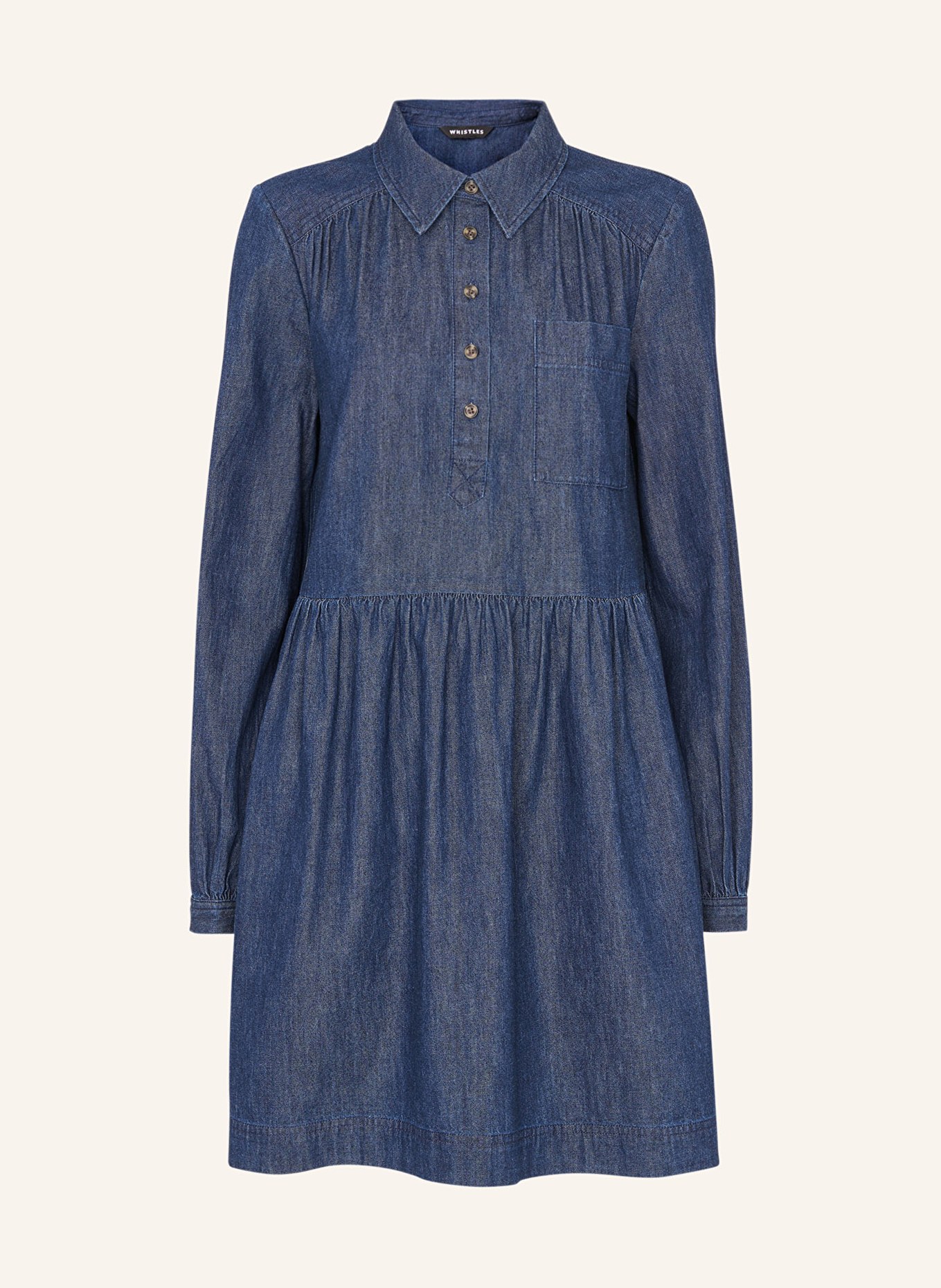 WHISTLES Dress WINNIE in denim look, Color: DARK BLUE (Image 1)