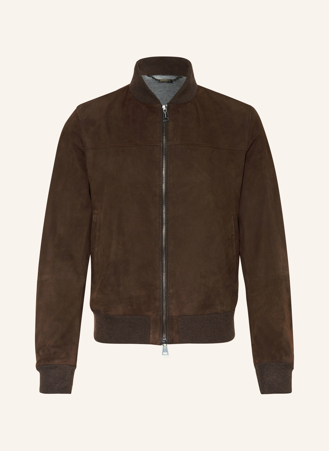 manzoni 24 Leather bomber jacket, Color: DARK BROWN (Image 1)