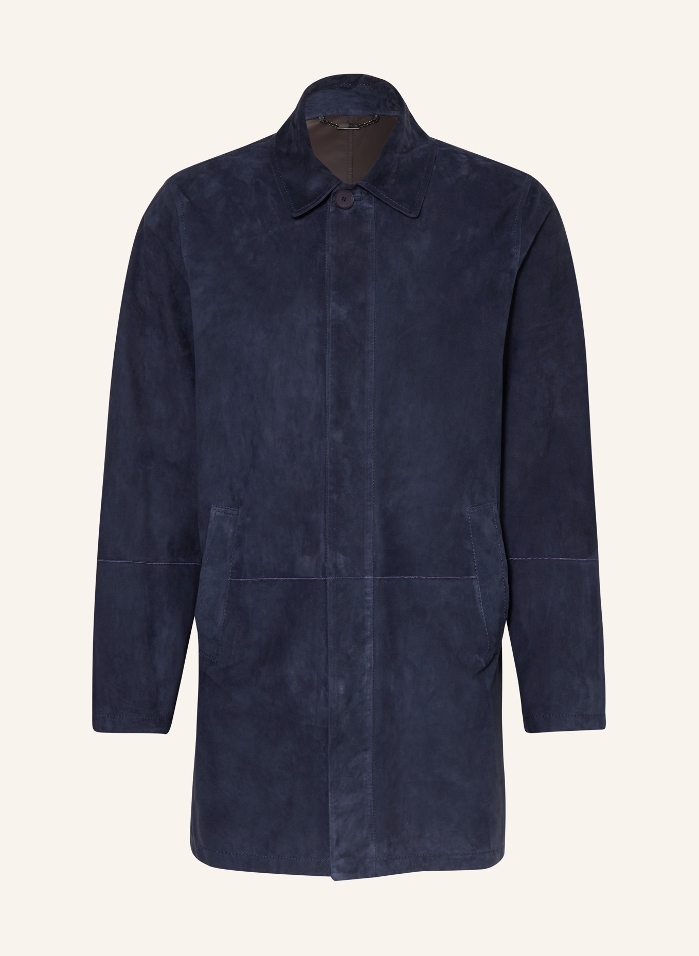 manzoni 24 Leather coat, Color: DARK BLUE (Image 1)