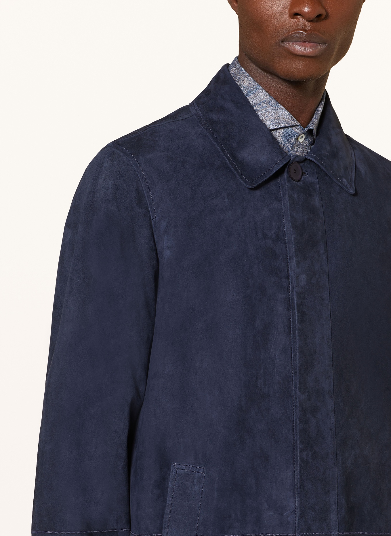 manzoni 24 Leather coat, Color: DARK BLUE (Image 4)