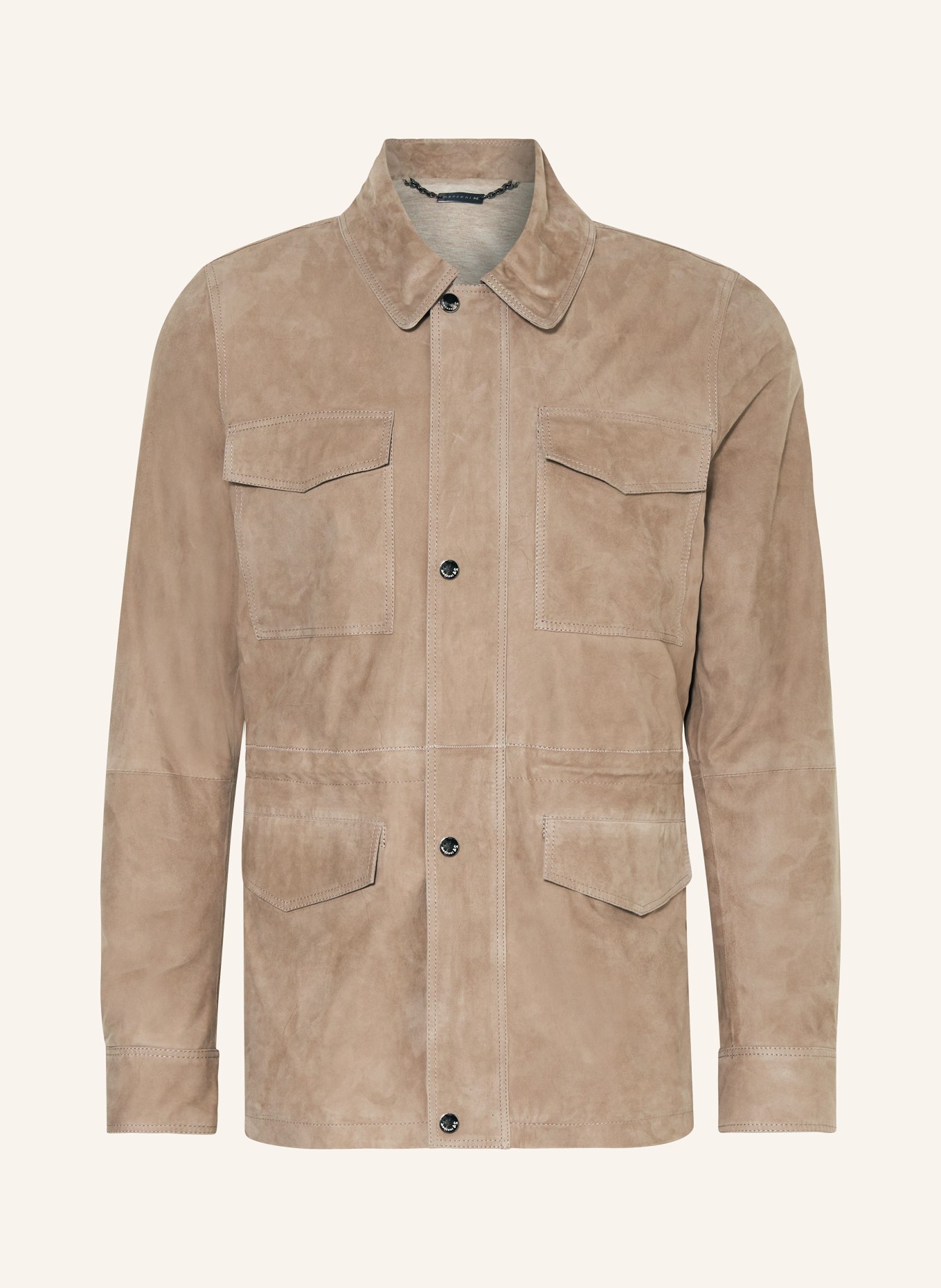 manzoni 24 Field jacket made of leather, Color: TAUPE (Image 1)
