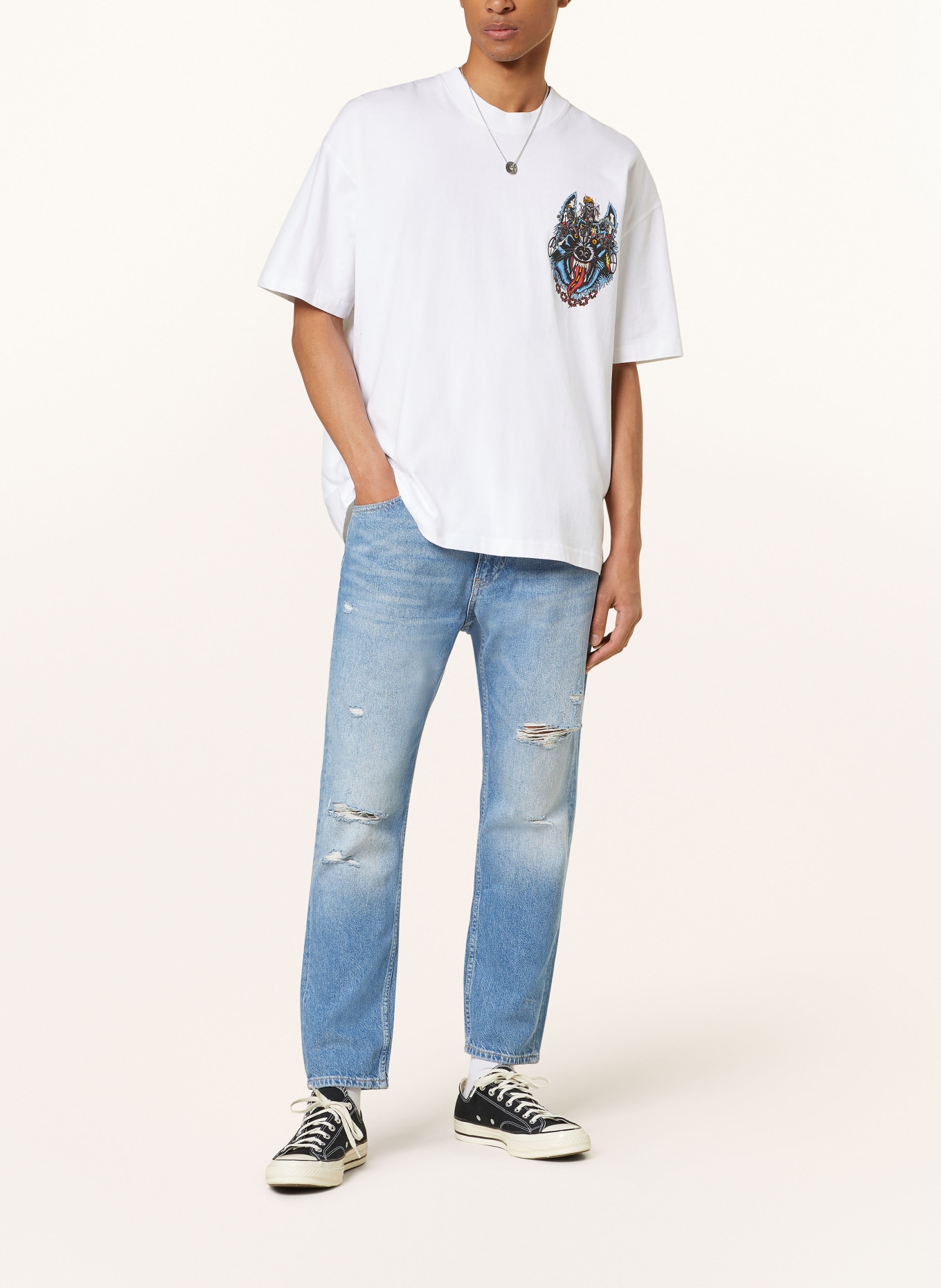 ALLSAINTS T-shirt HOWLRIDER, Kolor: KREMOWY (Obrazek 3)