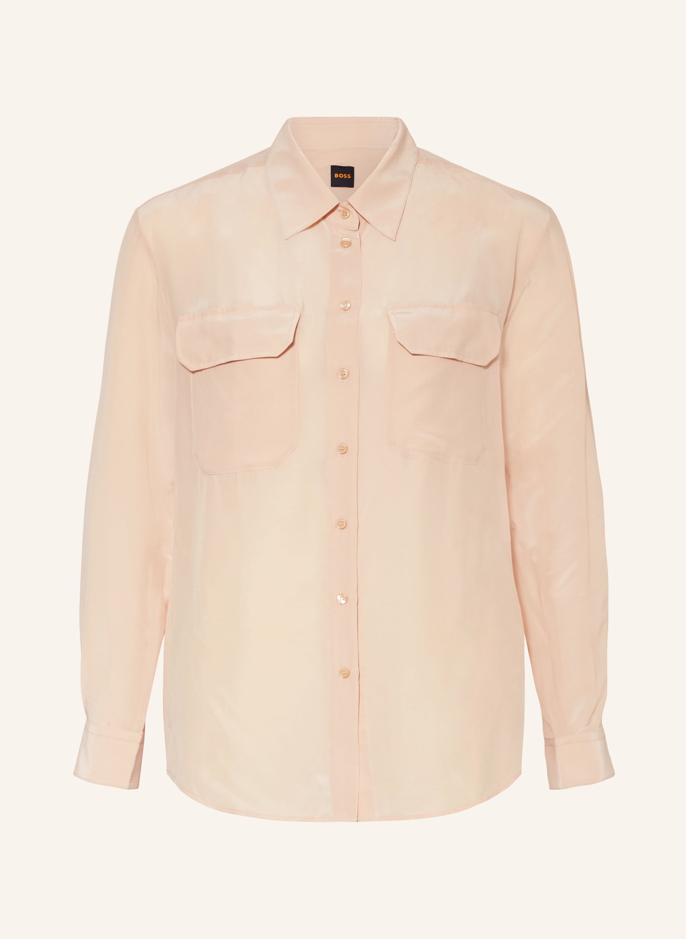 BOSS Shirt blouse BIVENTI with silk, Color: LIGHT ORANGE (Image 1)