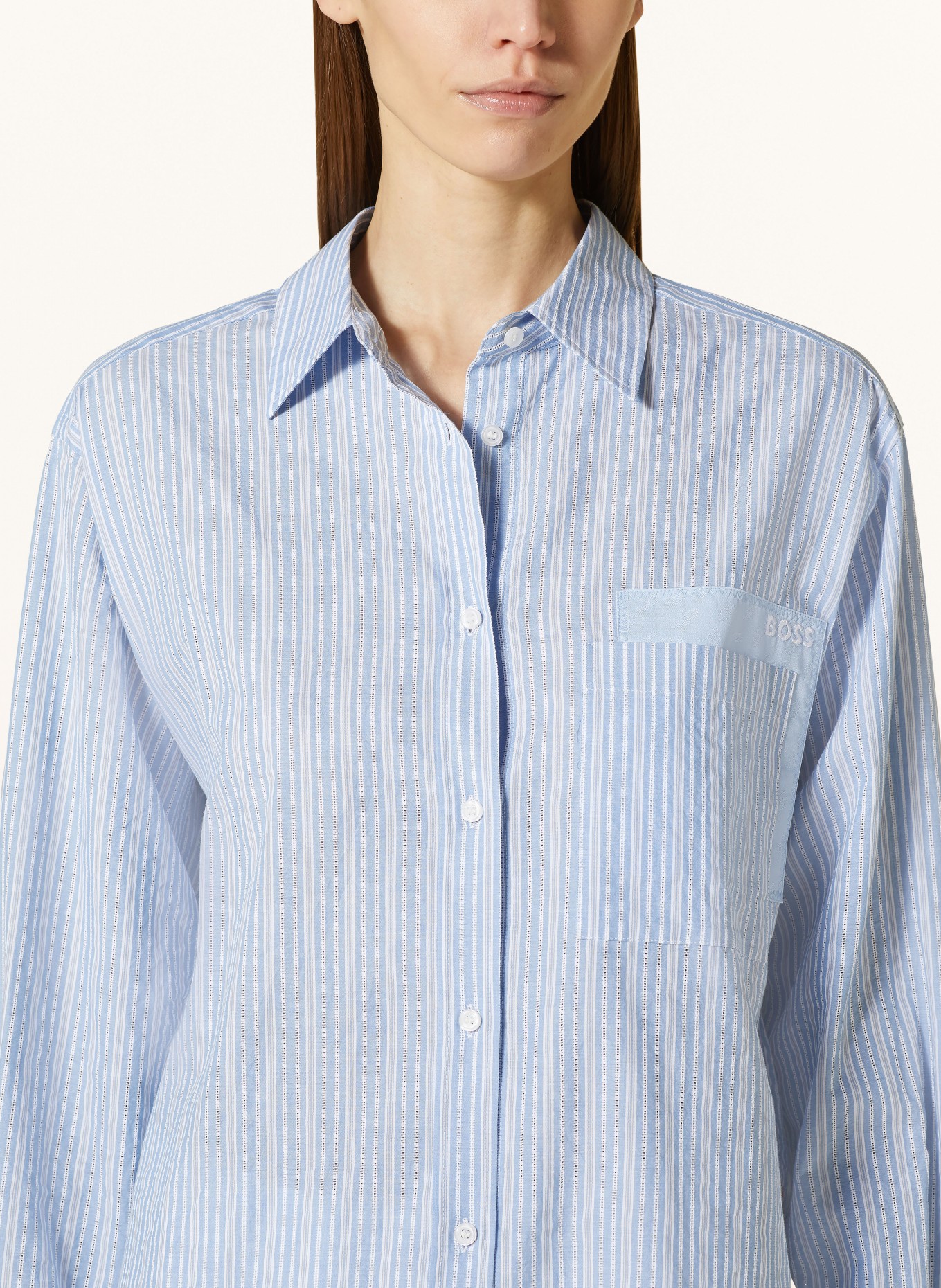 BOSS Shirt blouse BOSTUCCI, Color: LIGHT BLUE/ WHITE (Image 4)