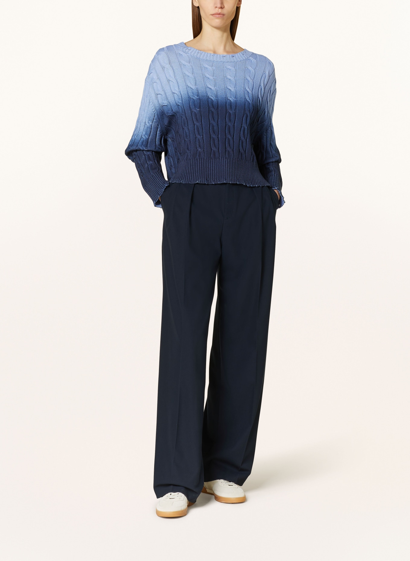 BOSS Wide leg trousers TANSURA, Color: DARK BLUE (Image 2)