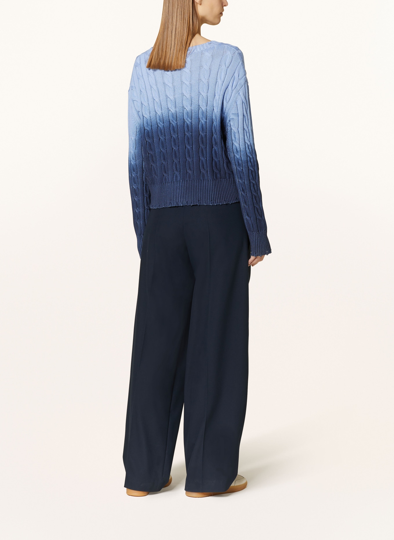 BOSS Wide leg trousers TANSURA, Color: DARK BLUE (Image 3)