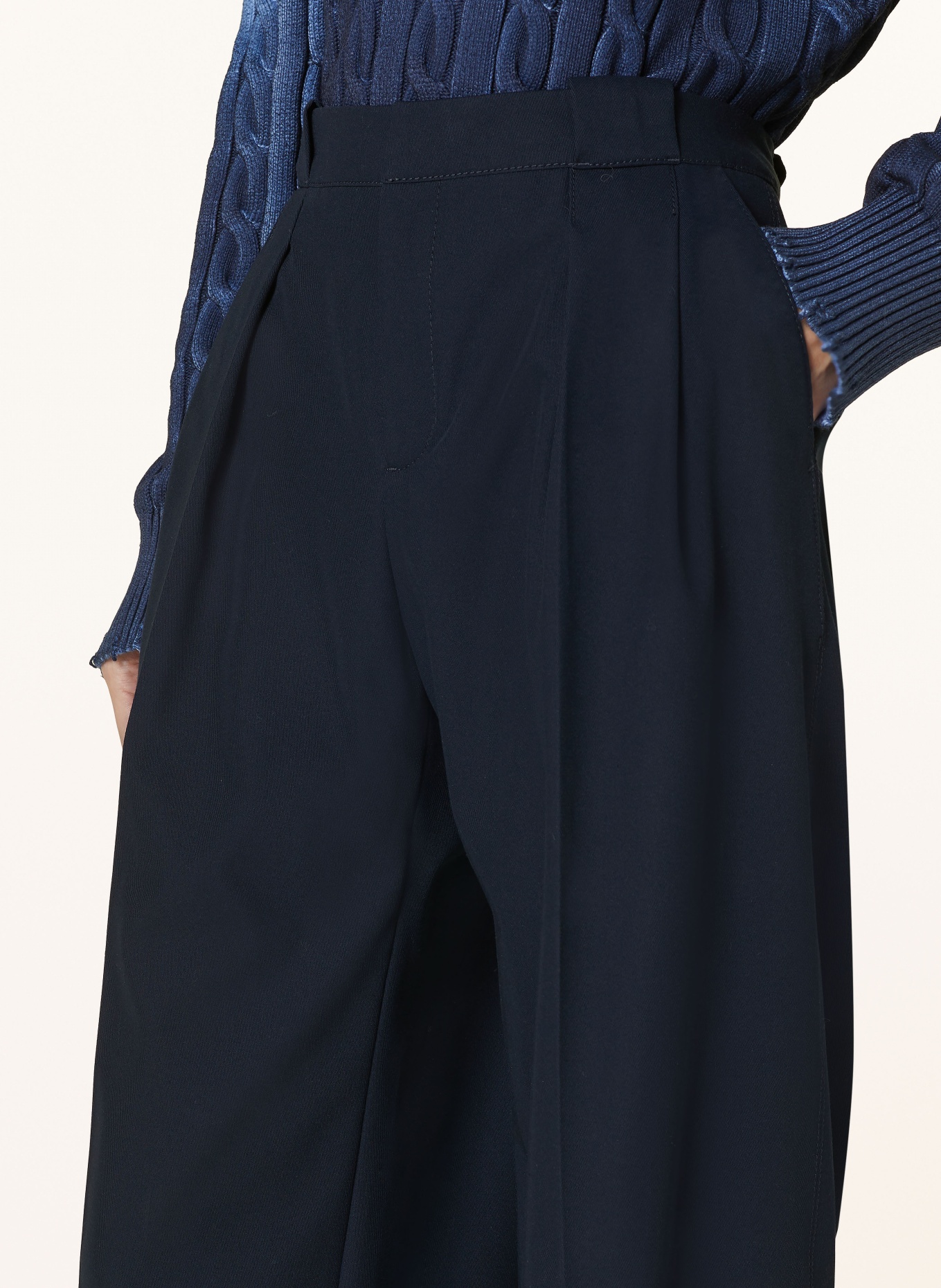 BOSS Wide leg trousers TANSURA, Color: DARK BLUE (Image 5)