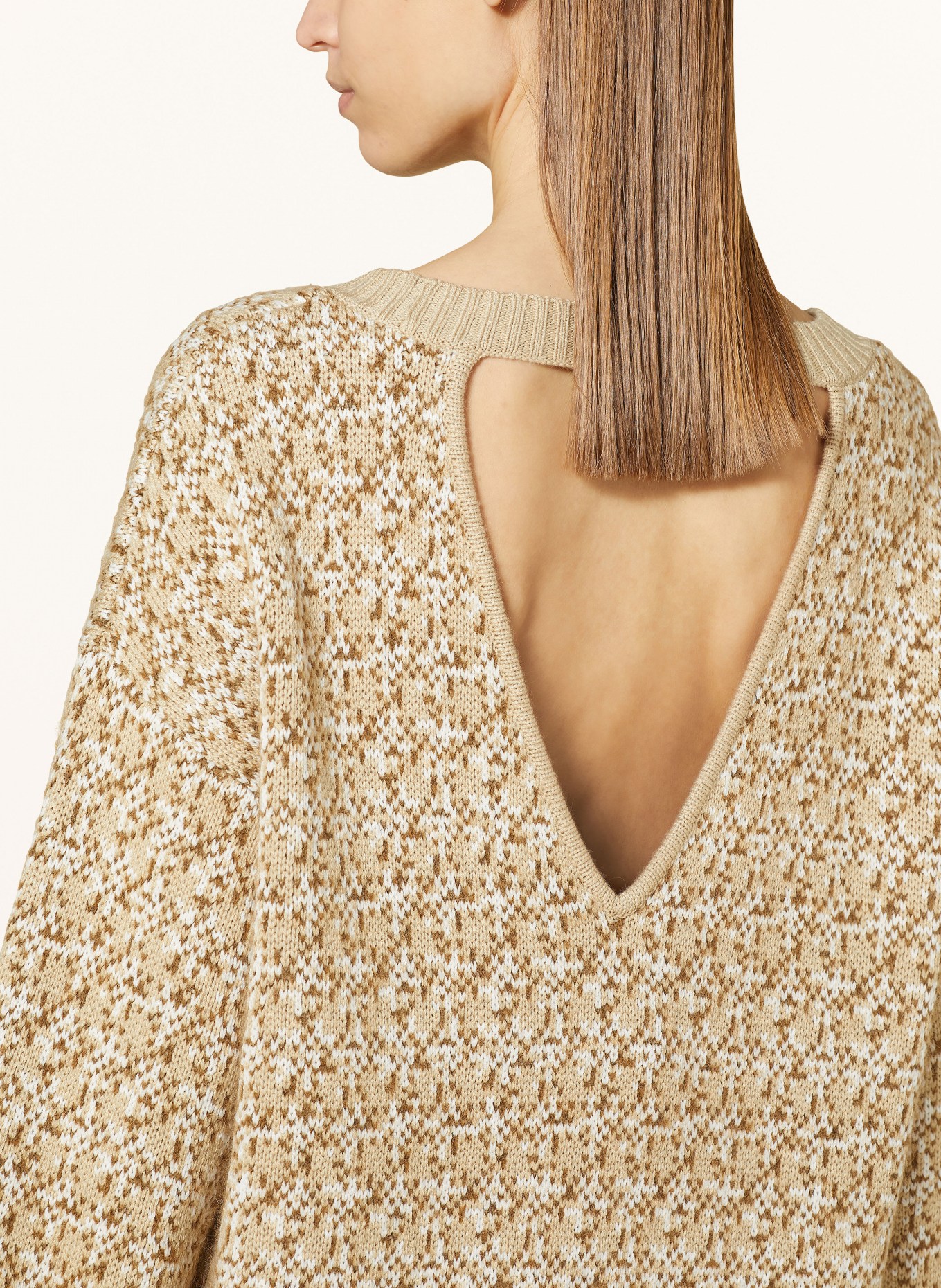 BOSS Oversized sweater FALONE, Color: CAMEL/ BROWN/ ECRU (Image 4)