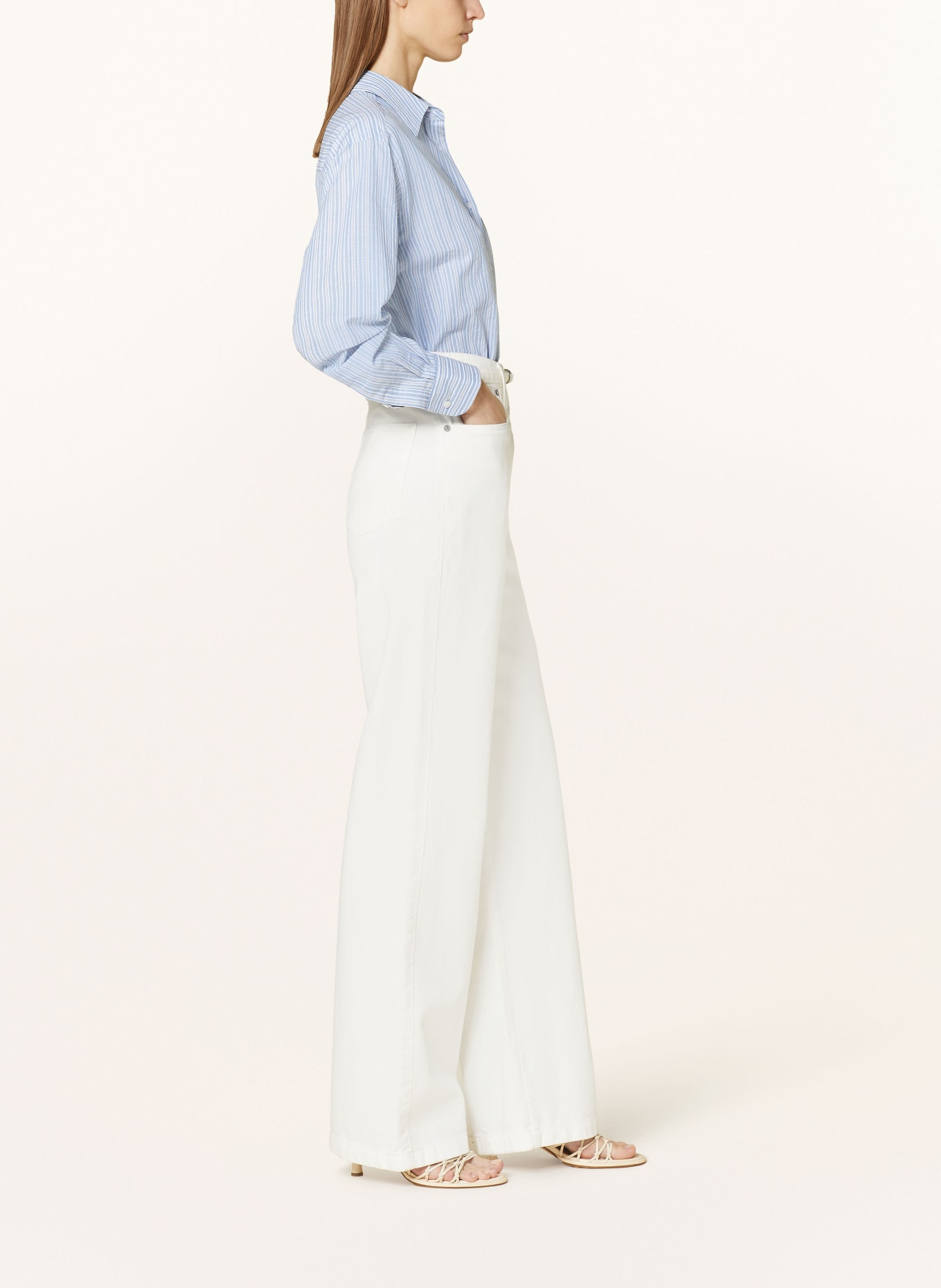 BOSS Wide leg trousers TMARLENE, Color: 118 Open White (Image 4)