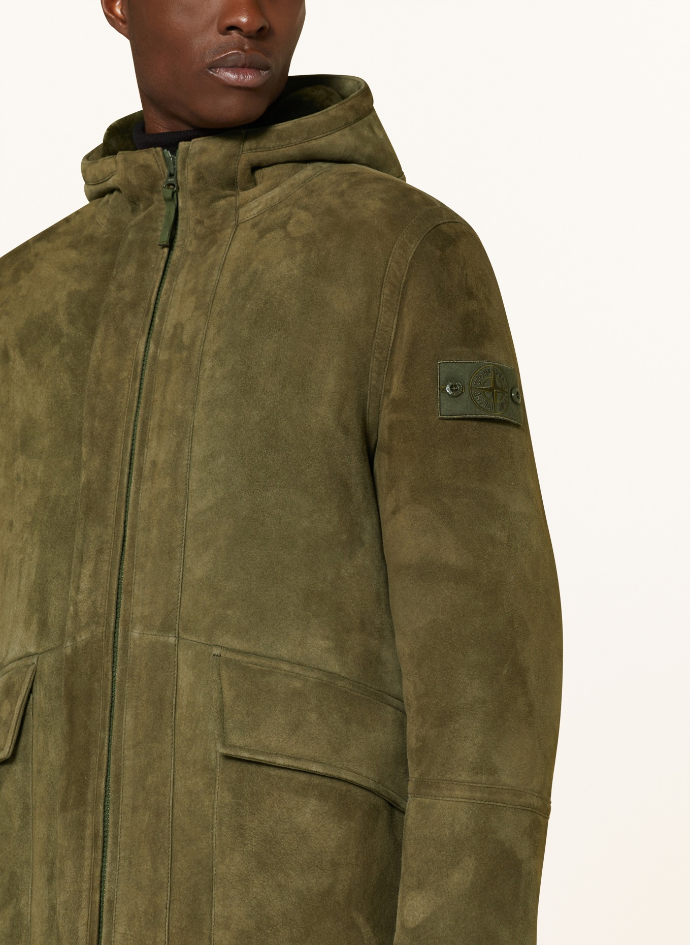 Stone island khaki coat cheap
