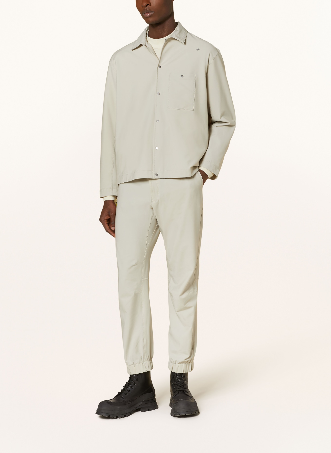 STONE ISLAND STELLINA jogger-style trousers: CREAM