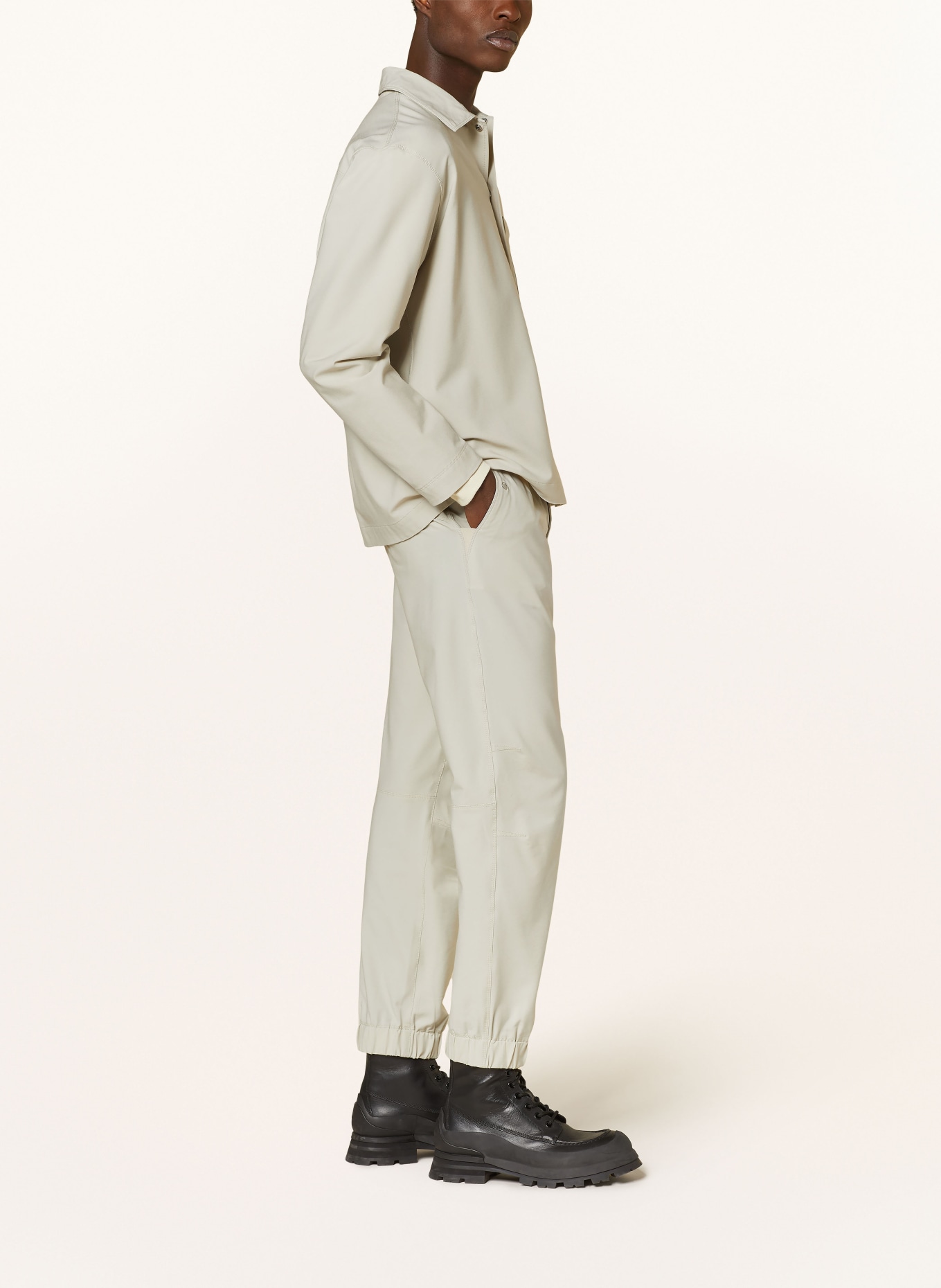 STONE ISLAND STELLINA jogger-style trousers: CREAM