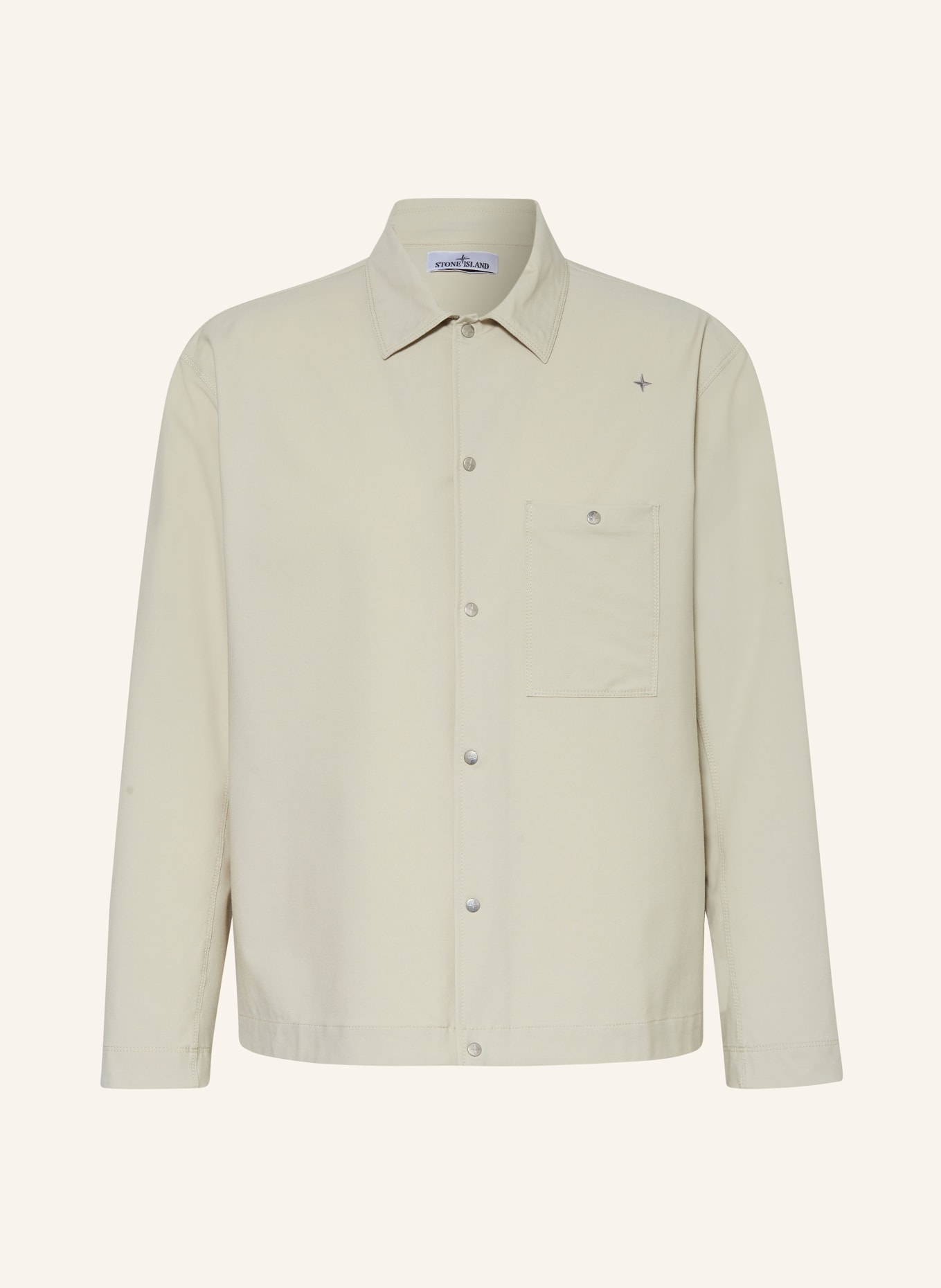 Cream stone island overshirt hotsell