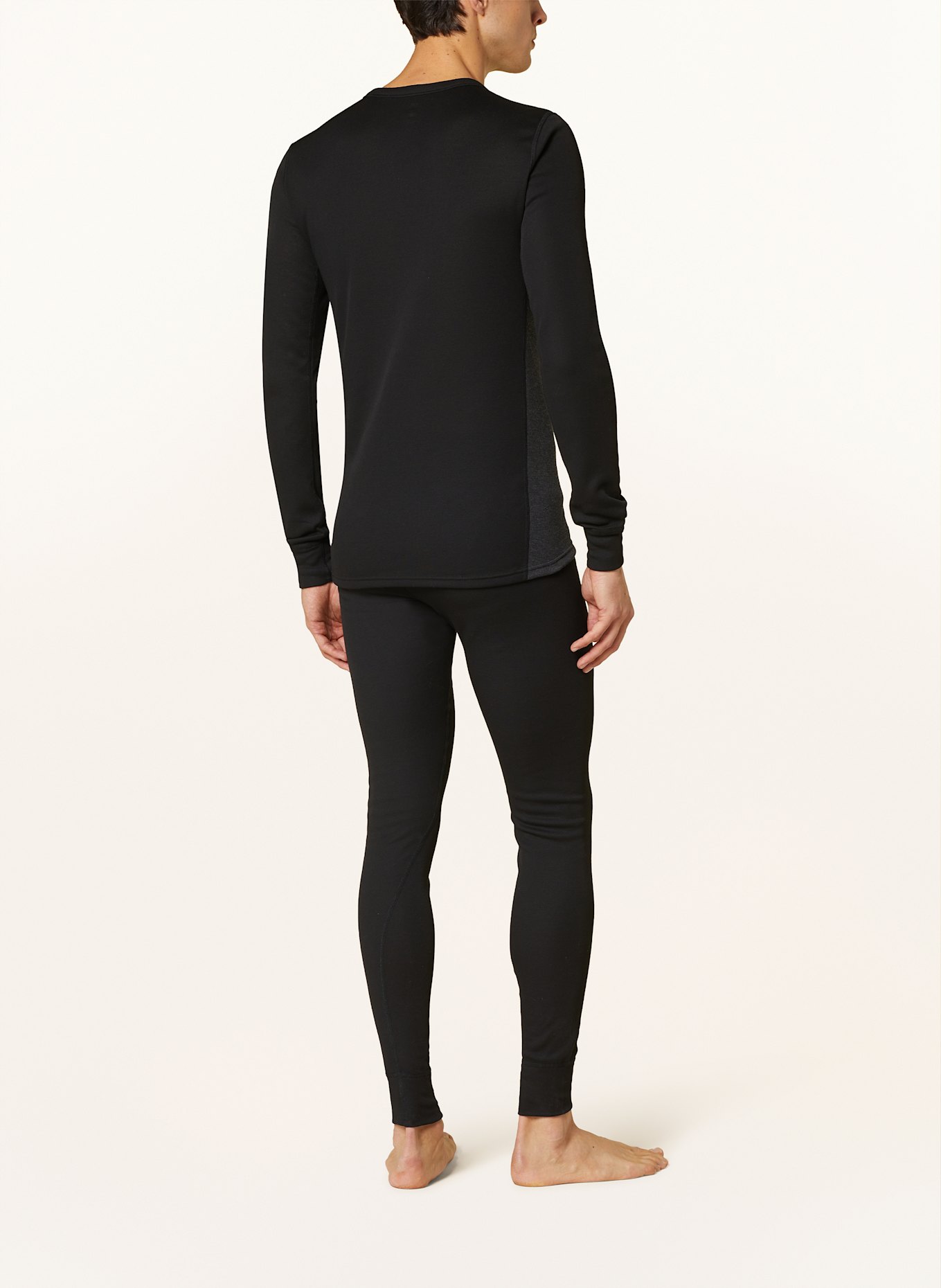 odlo Funktionswäsche-Set ACTIVE WARM: SCHWARZ / DUNKELGRAU