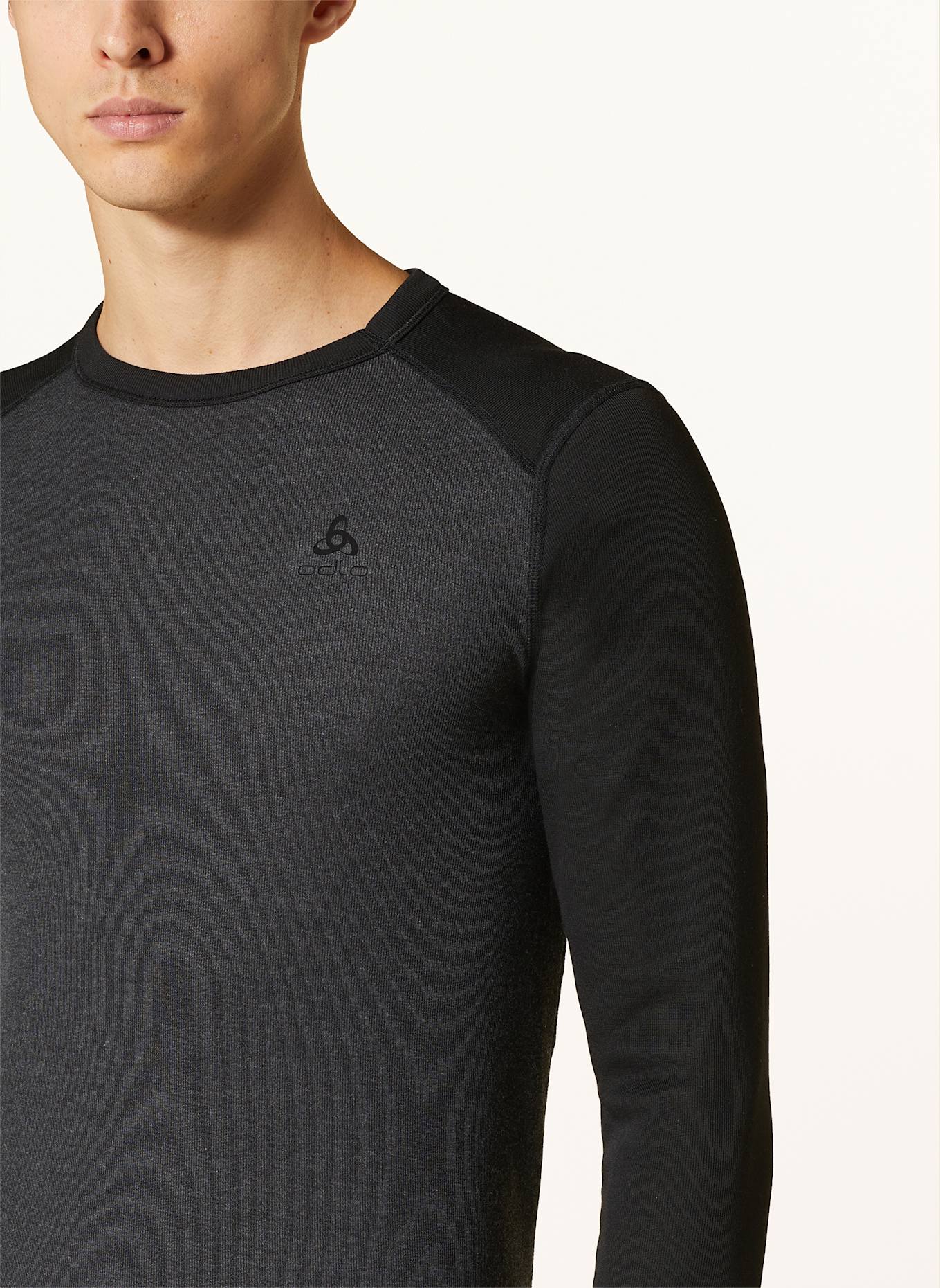 odlo Funktionswäsche-Set ACTIVE WARM: SCHWARZ / DUNKELGRAU