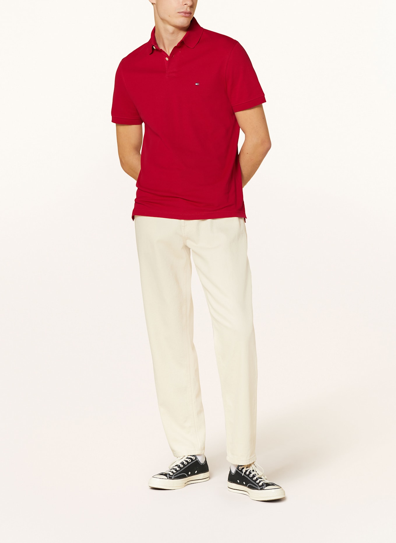 TOMMY HILFIGER Piqué-Poloshirt Regular Fit: ROT