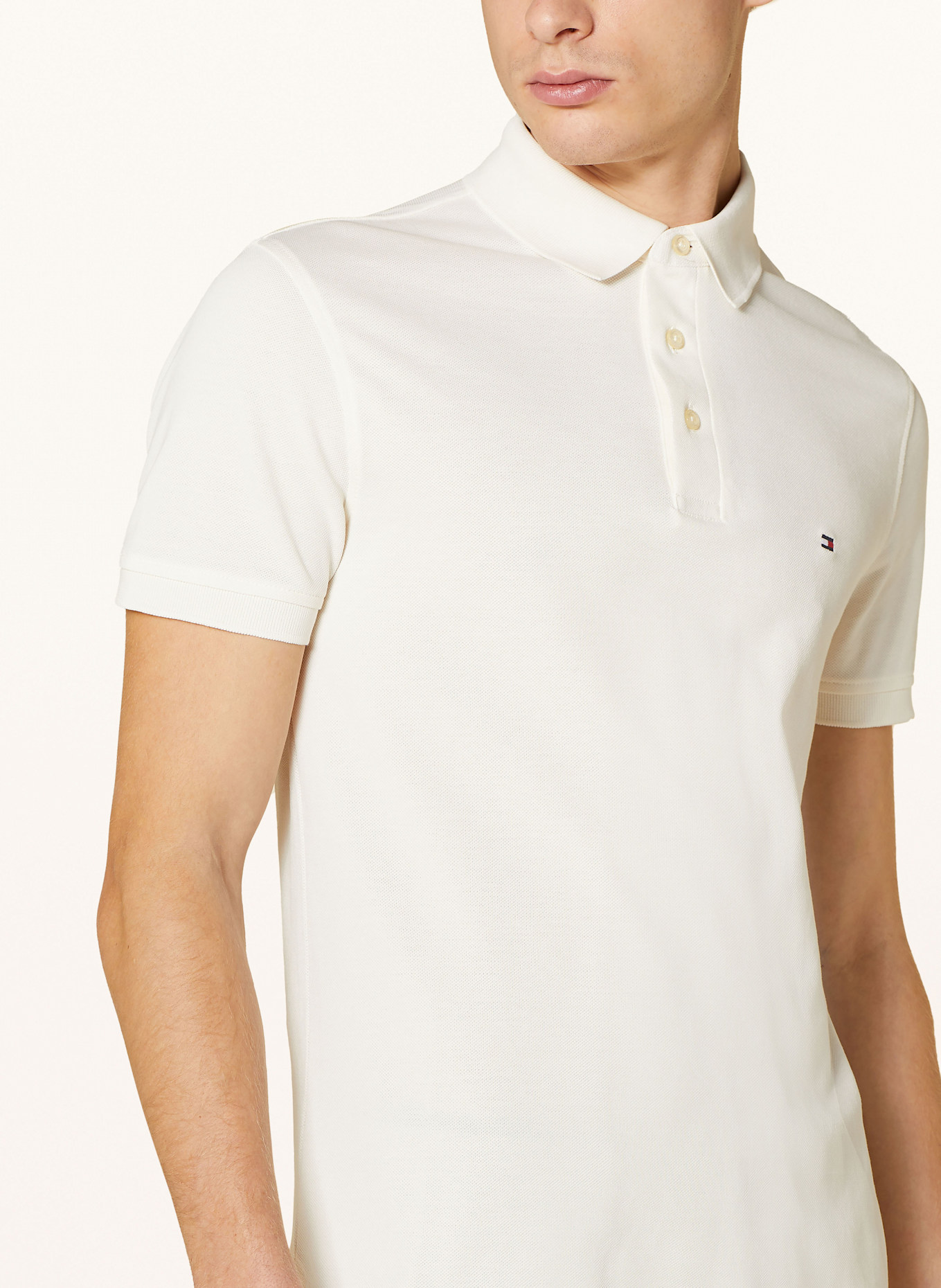 TOMMY HILFIGER Koszulka polo z piki slim fit: BIAŁY