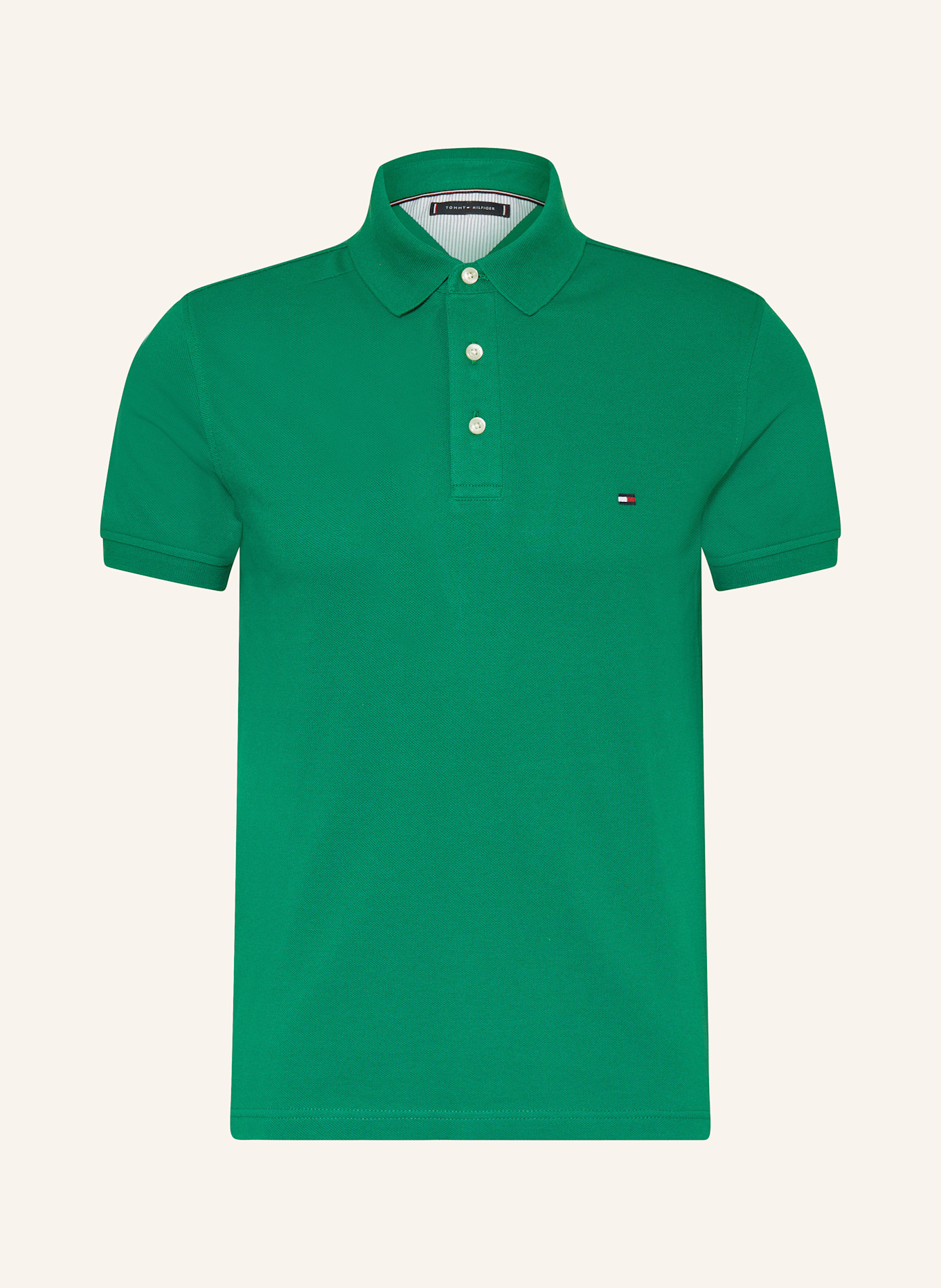 TOMMY HILFIGER Piqué-Poloshirt Slim Fit: GRÜN