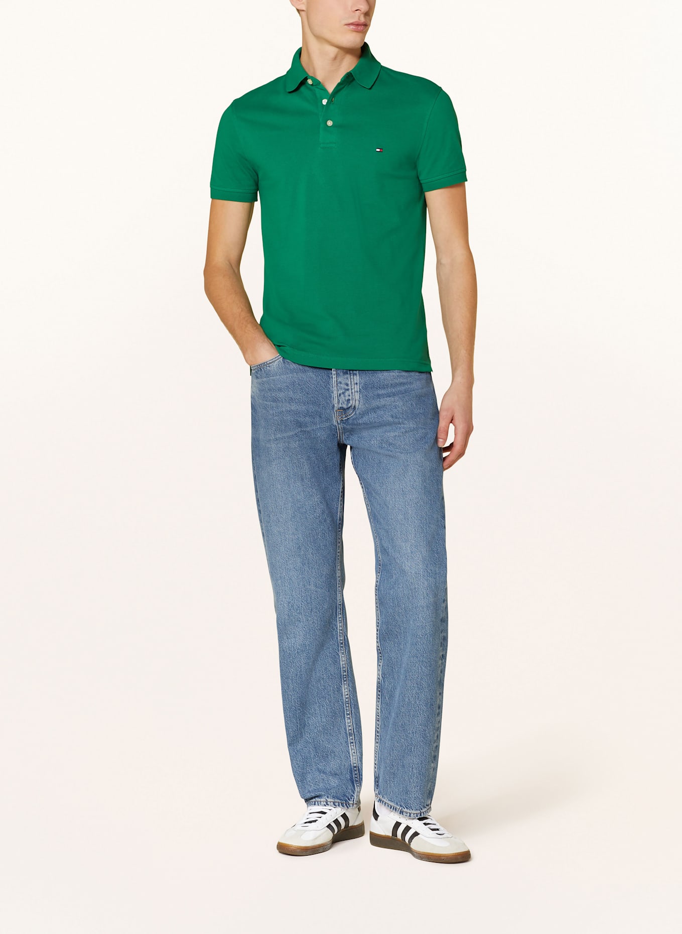 TOMMY HILFIGER Piqué-Poloshirt Slim Fit: GRÜN