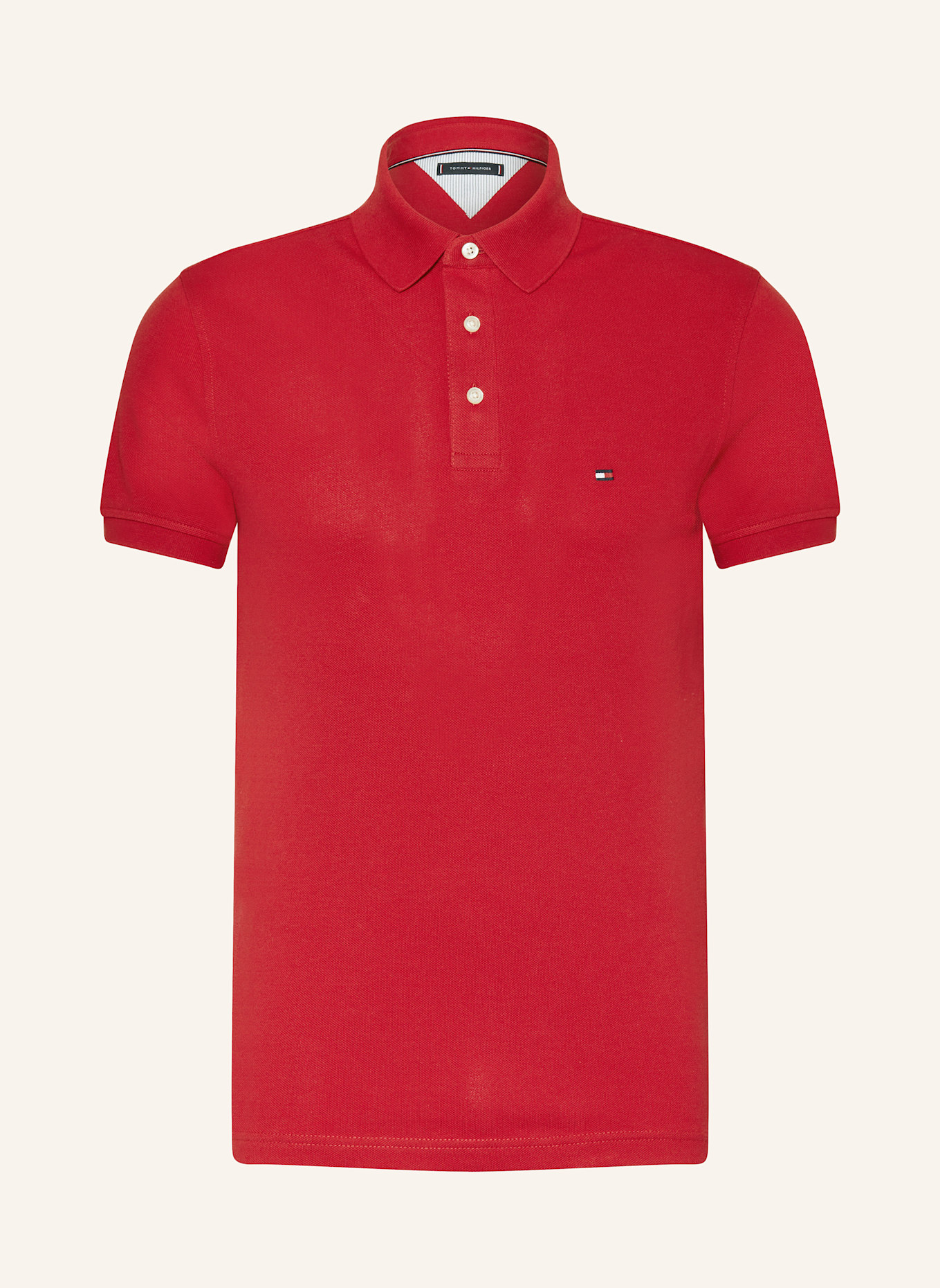 TOMMY HILFIGER Piqué-Poloshirt Slim Fit: ROT