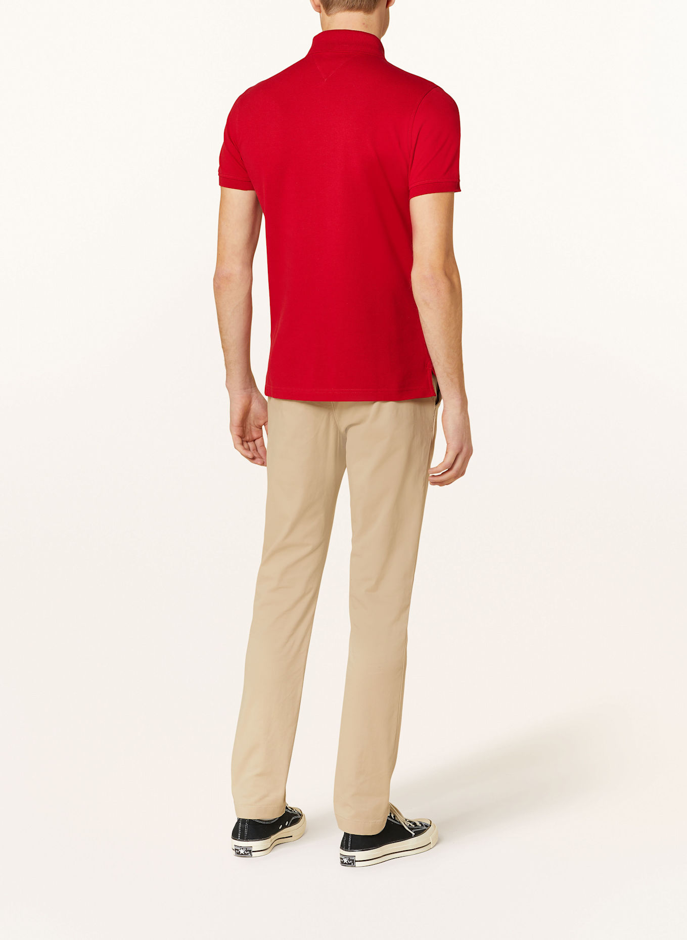 TOMMY HILFIGER Piqué-Poloshirt Slim Fit: ROT
