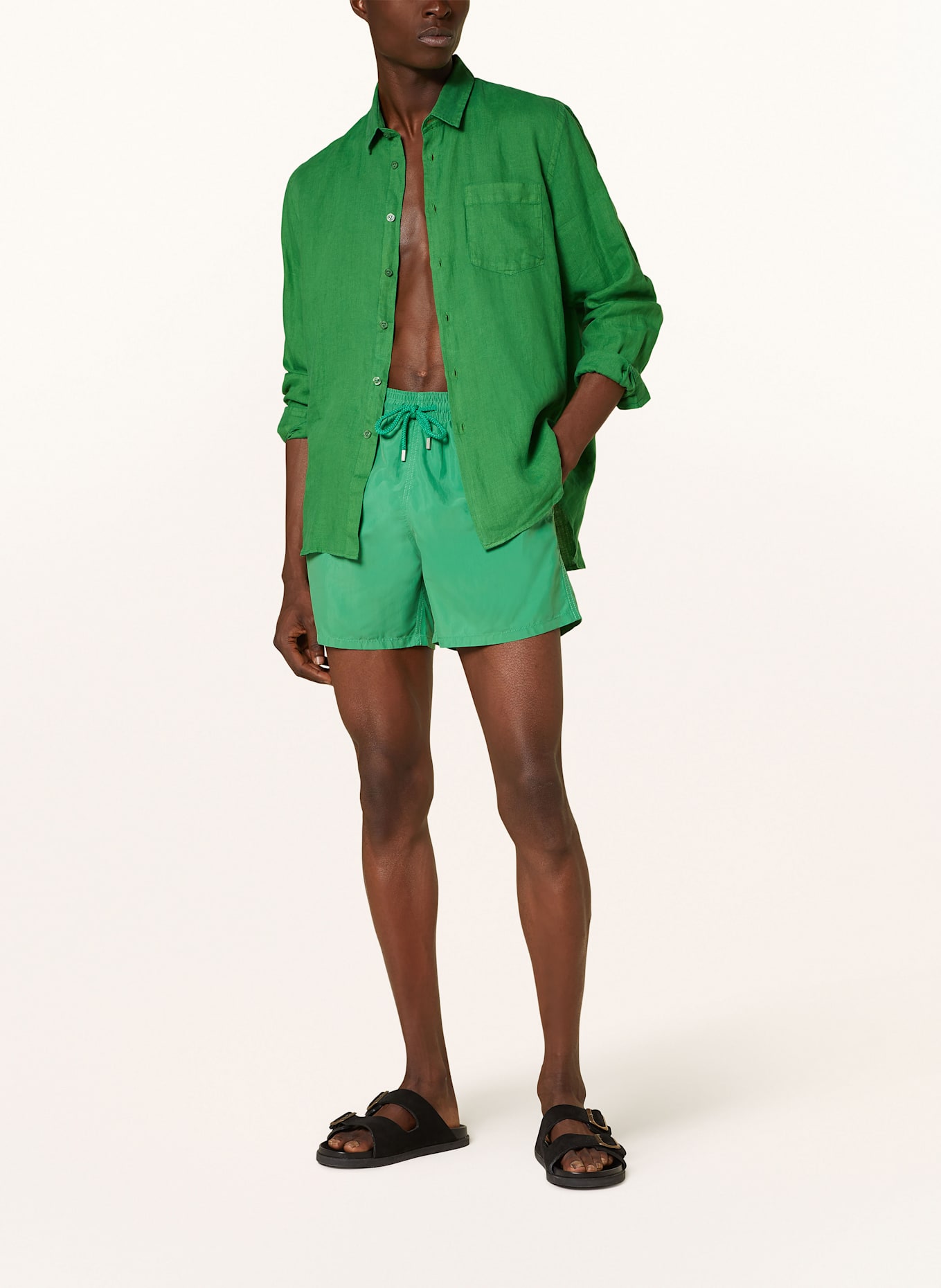 VILEBREQUIN Linen shirt regular fit: GREEN