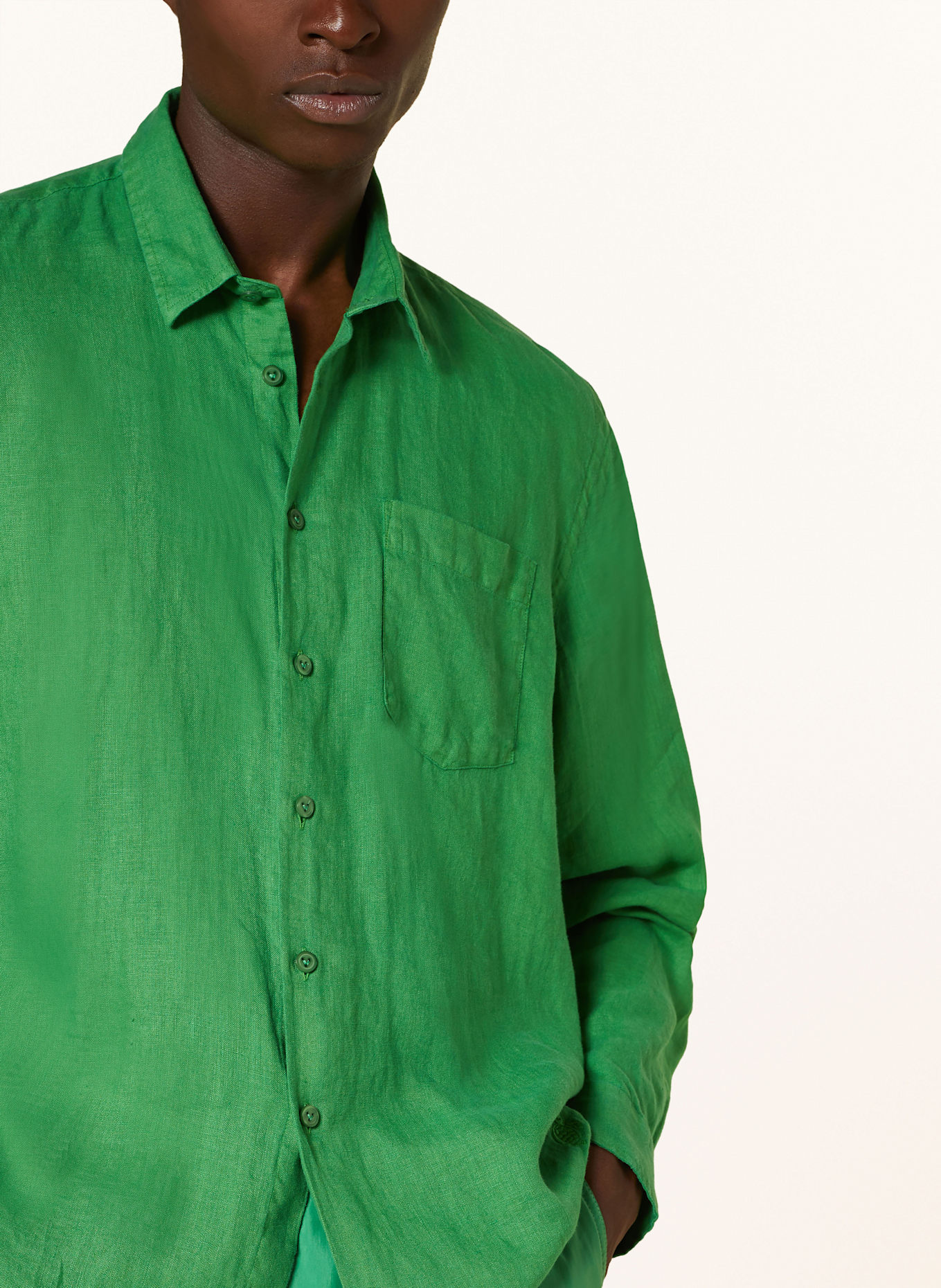 VILEBREQUIN Linen shirt regular fit: GREEN