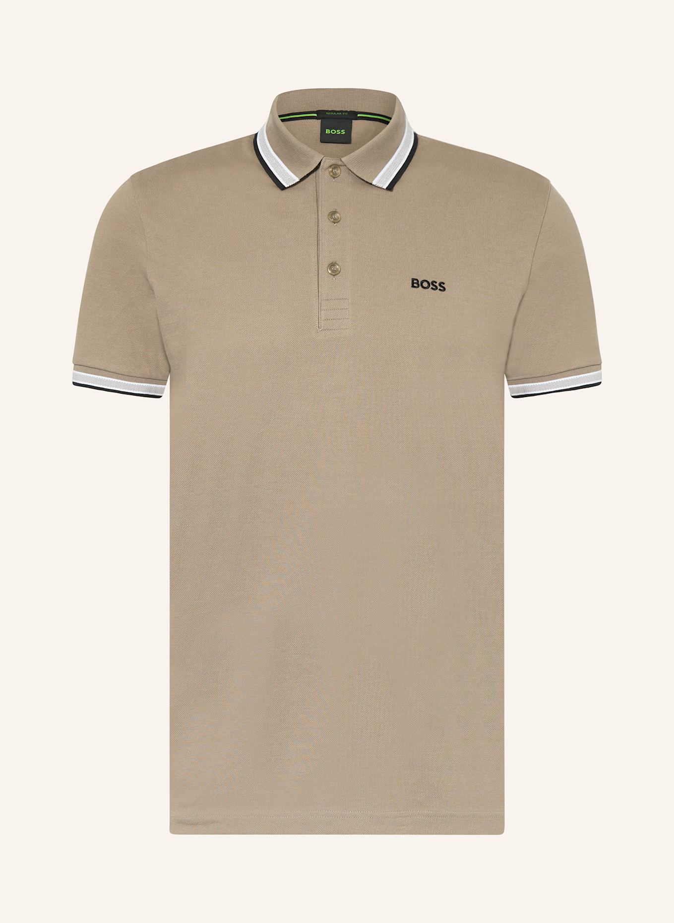 BOSS Koszulka polo z piki PADDY CURVED regular fit: SZAROBRĄZOWY