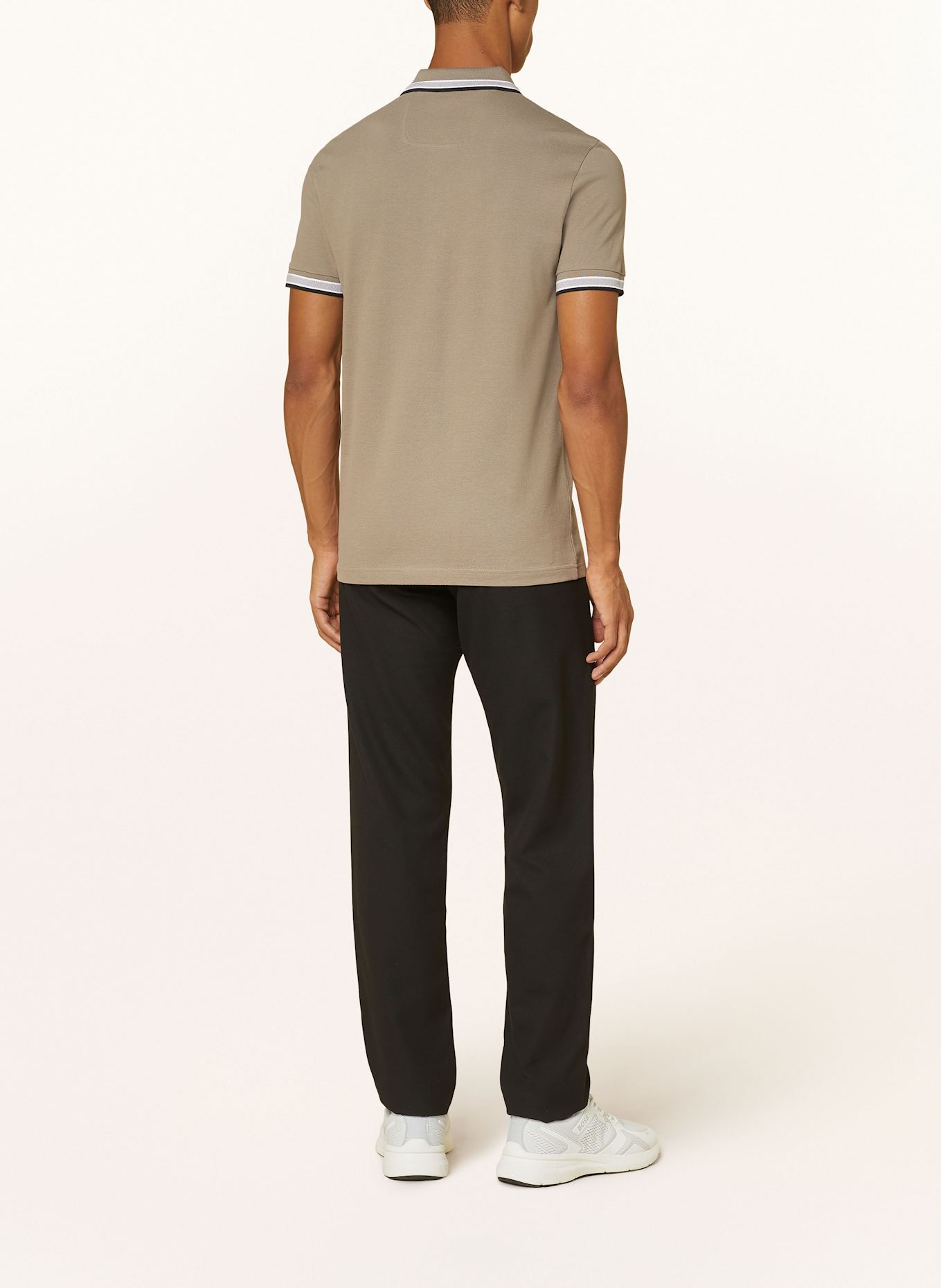 BOSS Koszulka polo z piki PADDY CURVED regular fit: SZAROBRĄZOWY