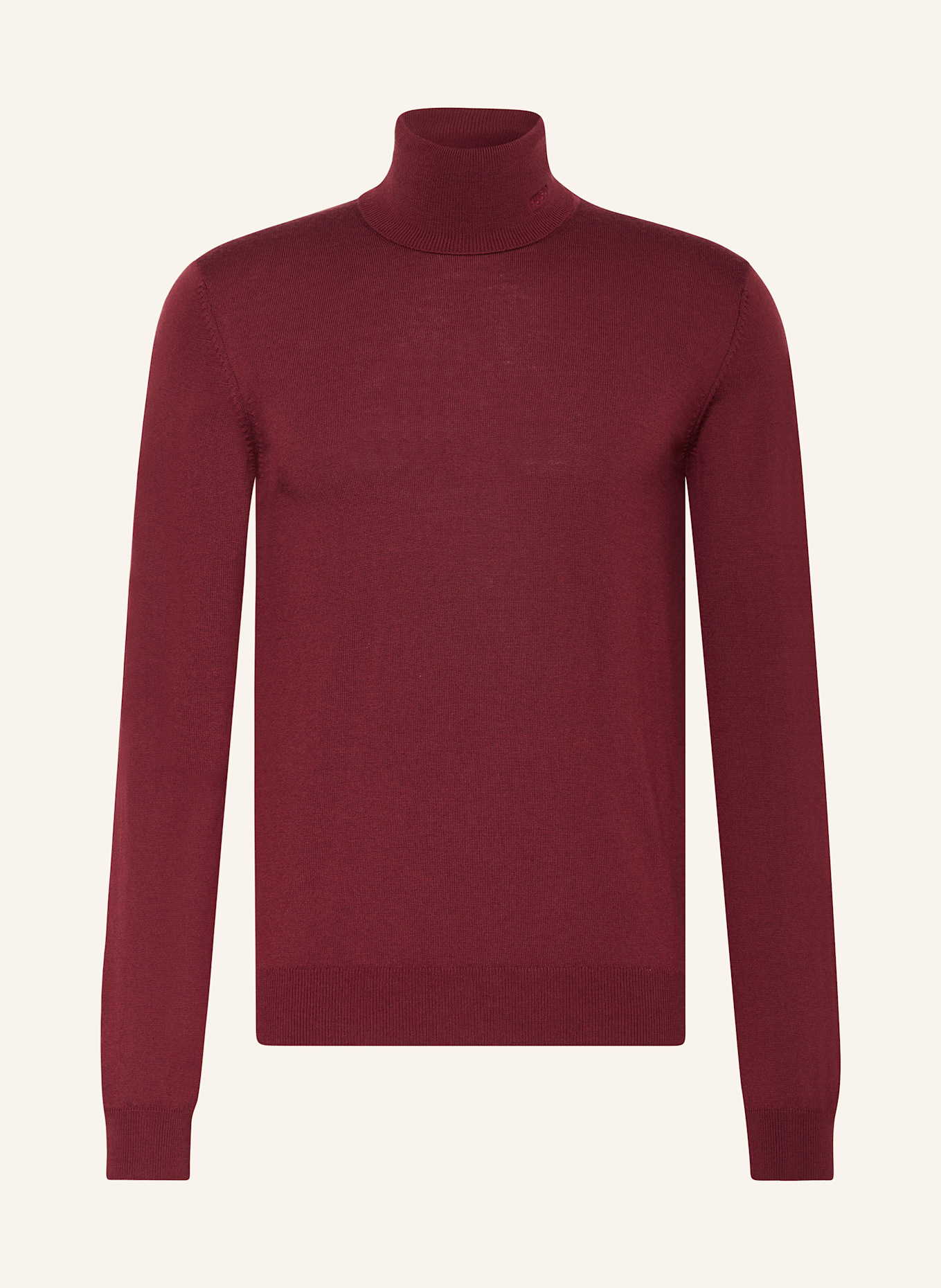HUGO Rollkragenpullover SAN THOMAS: DUNKELROT