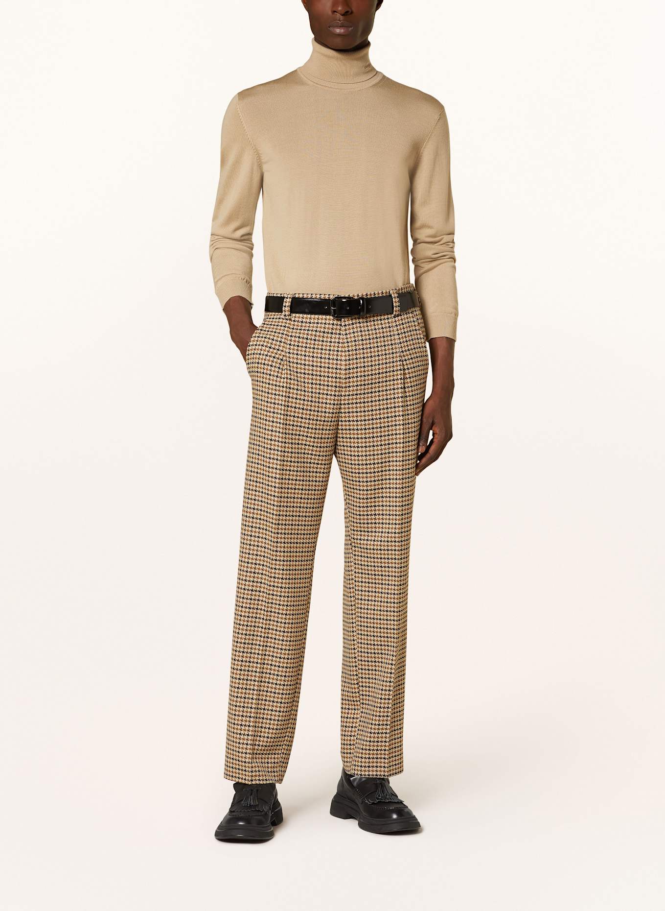 HUGO Rollkragenpullover SAN THOMAS: HELLBRAUN