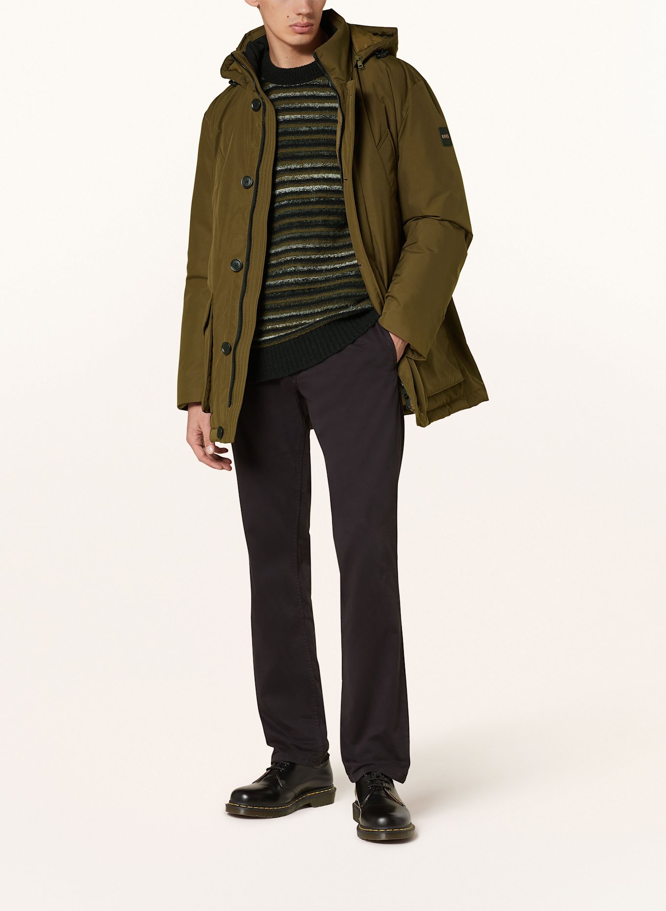 BOSS Parka OSIASS mit abnehmbarer Kapuze: KHAKI