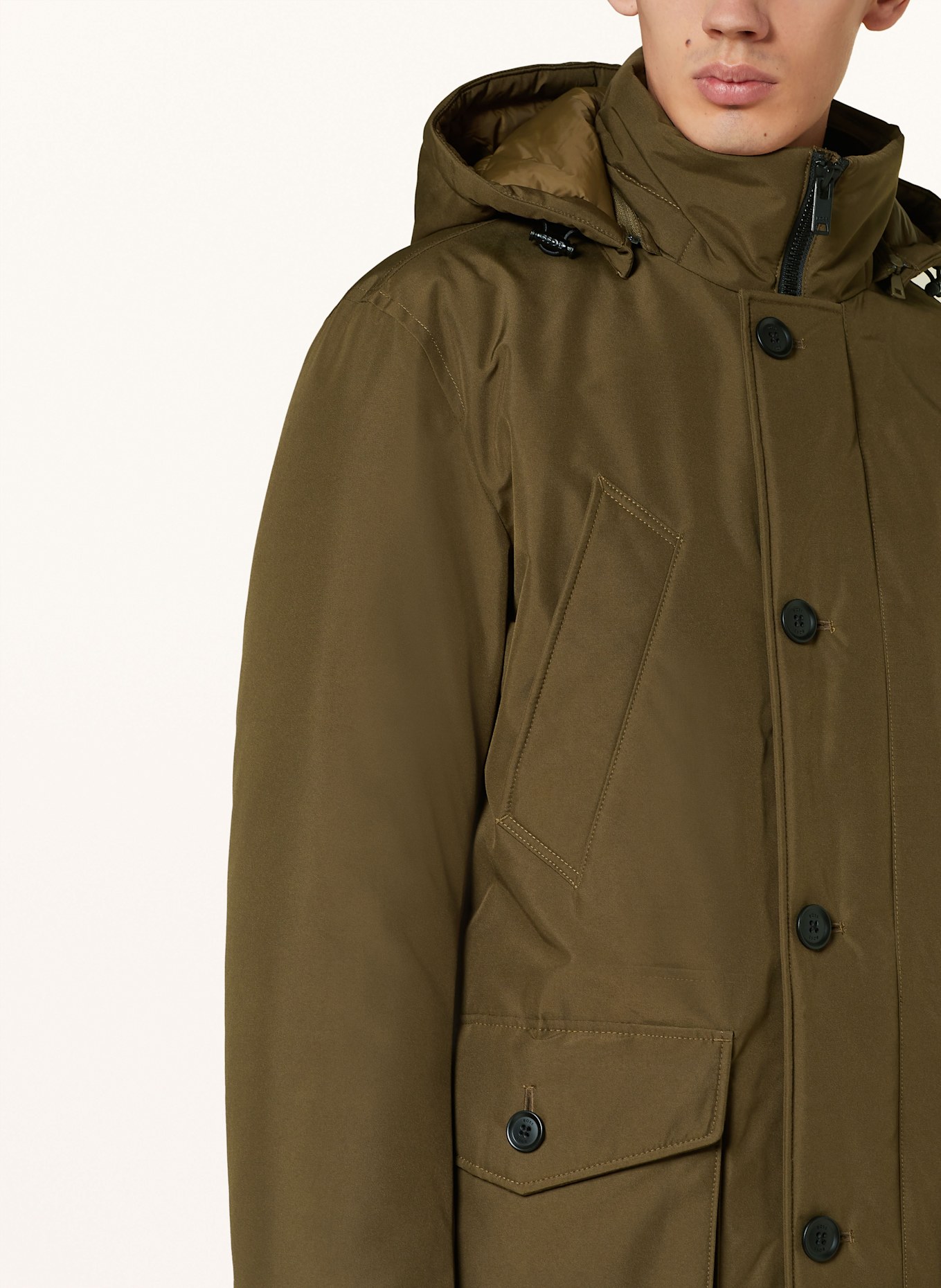 BOSS Parka OSIASS mit abnehmbarer Kapuze: KHAKI