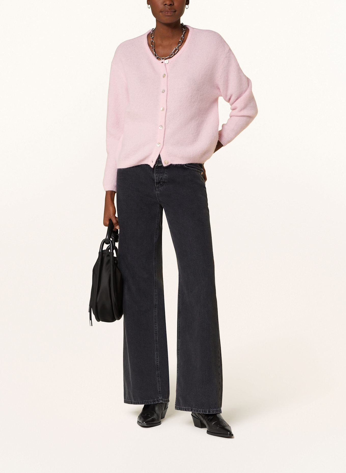 American Vintage Kardigan z dodatkiem alpaki: RÓŻOWY