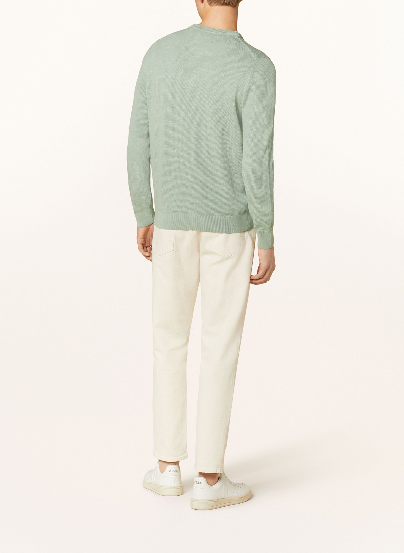 Marc O'Polo Piqué-Pullover: HELLGRÜN
