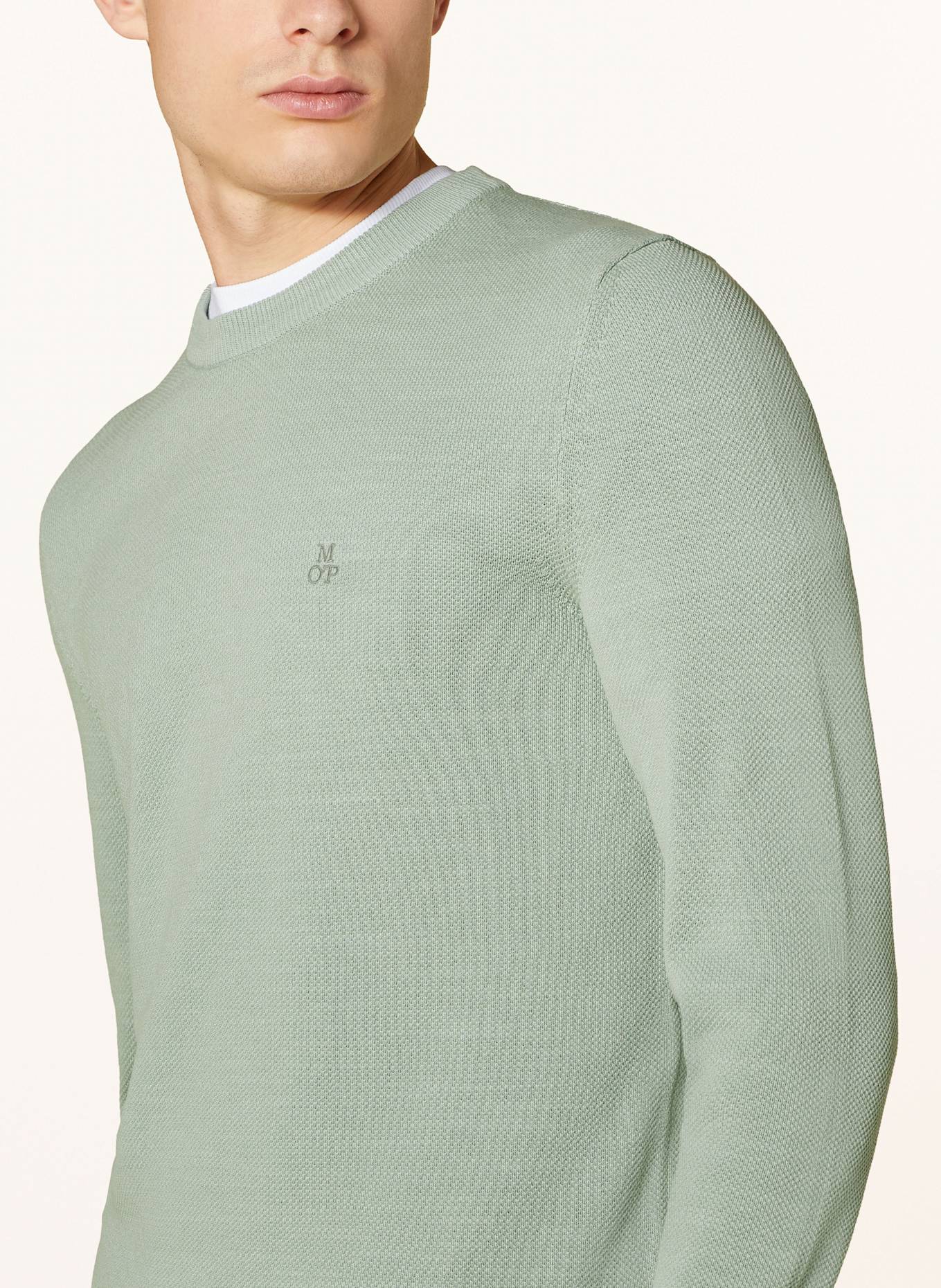 Marc O'Polo Piqué-Pullover: HELLGRÜN