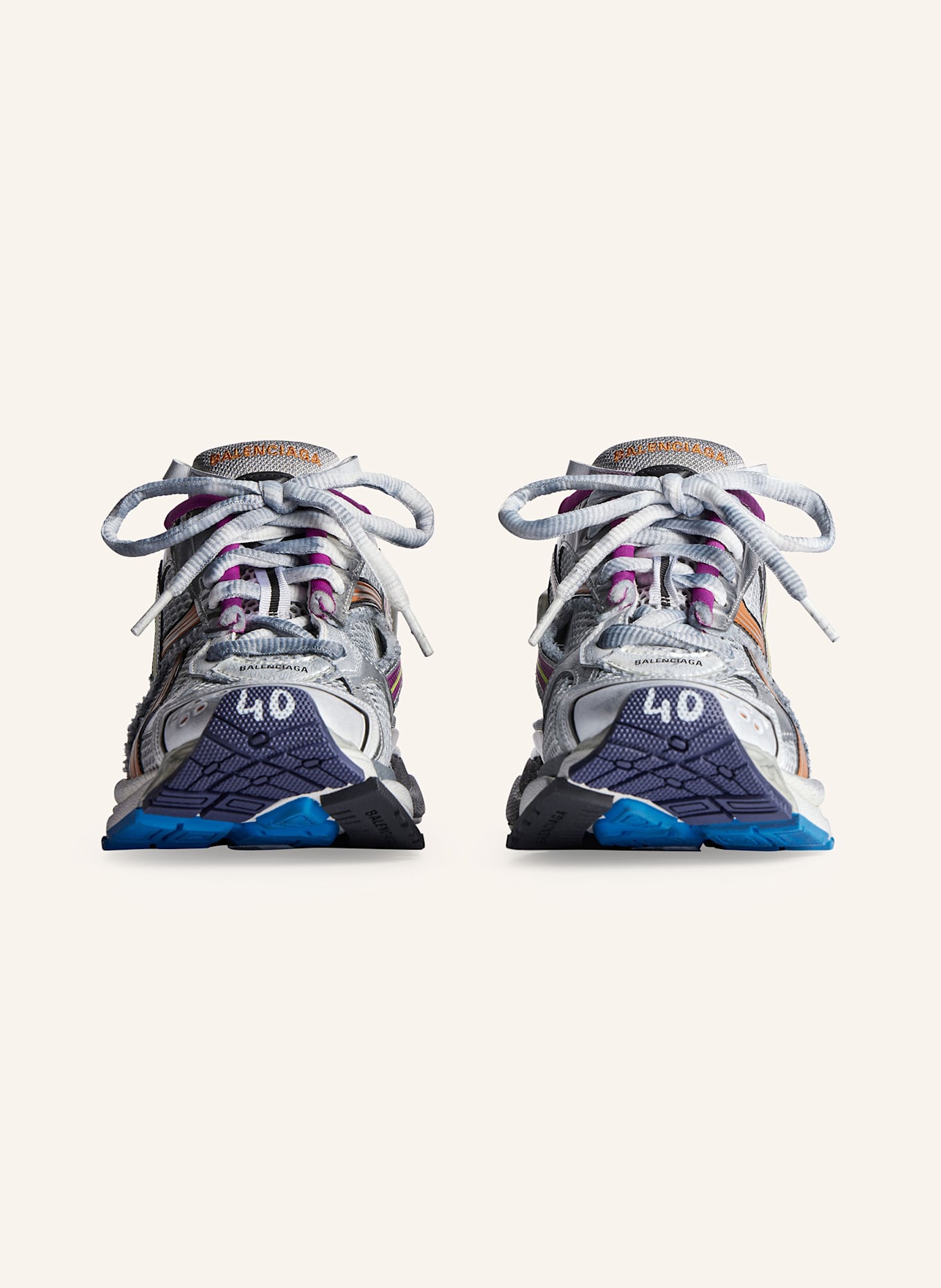 BALENCIAGA Sneaker RUNNER: WEISS / SILBER