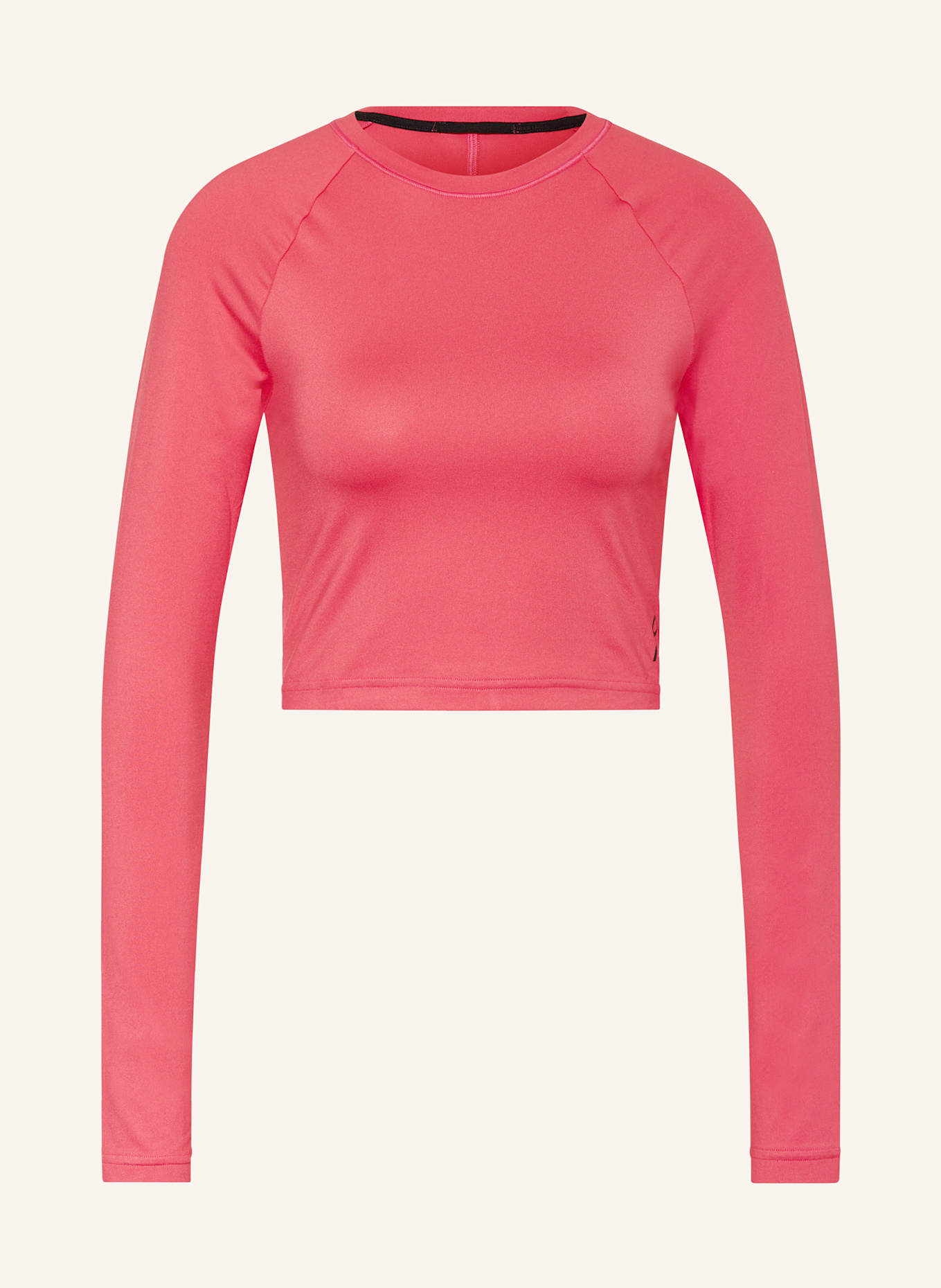 neon pink long sleeve crop top